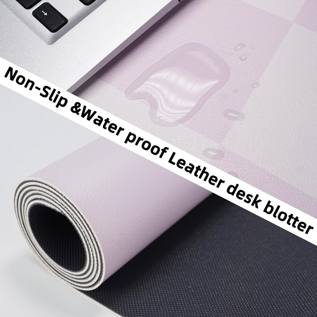 AFIING Purple Desk Mat 31.5" x 12", Leather Desk Pad