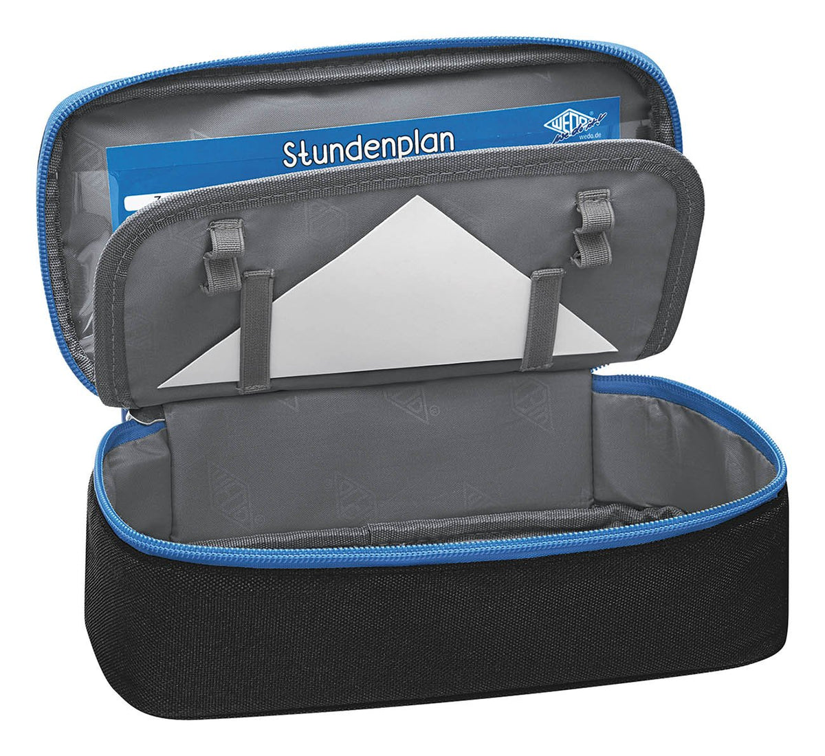 Wedo 24243010 Pencil Case with Inner Flap - Black/Blue