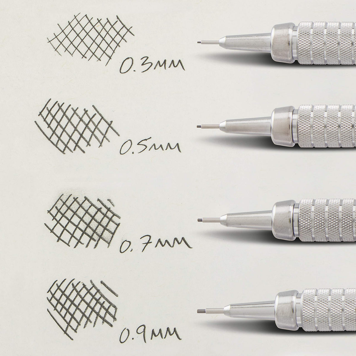 Pentel GraphGear 500 Mechanical Drafting Pencil, (0.5mm), Fine Line, Black Barrel, Pack of 4