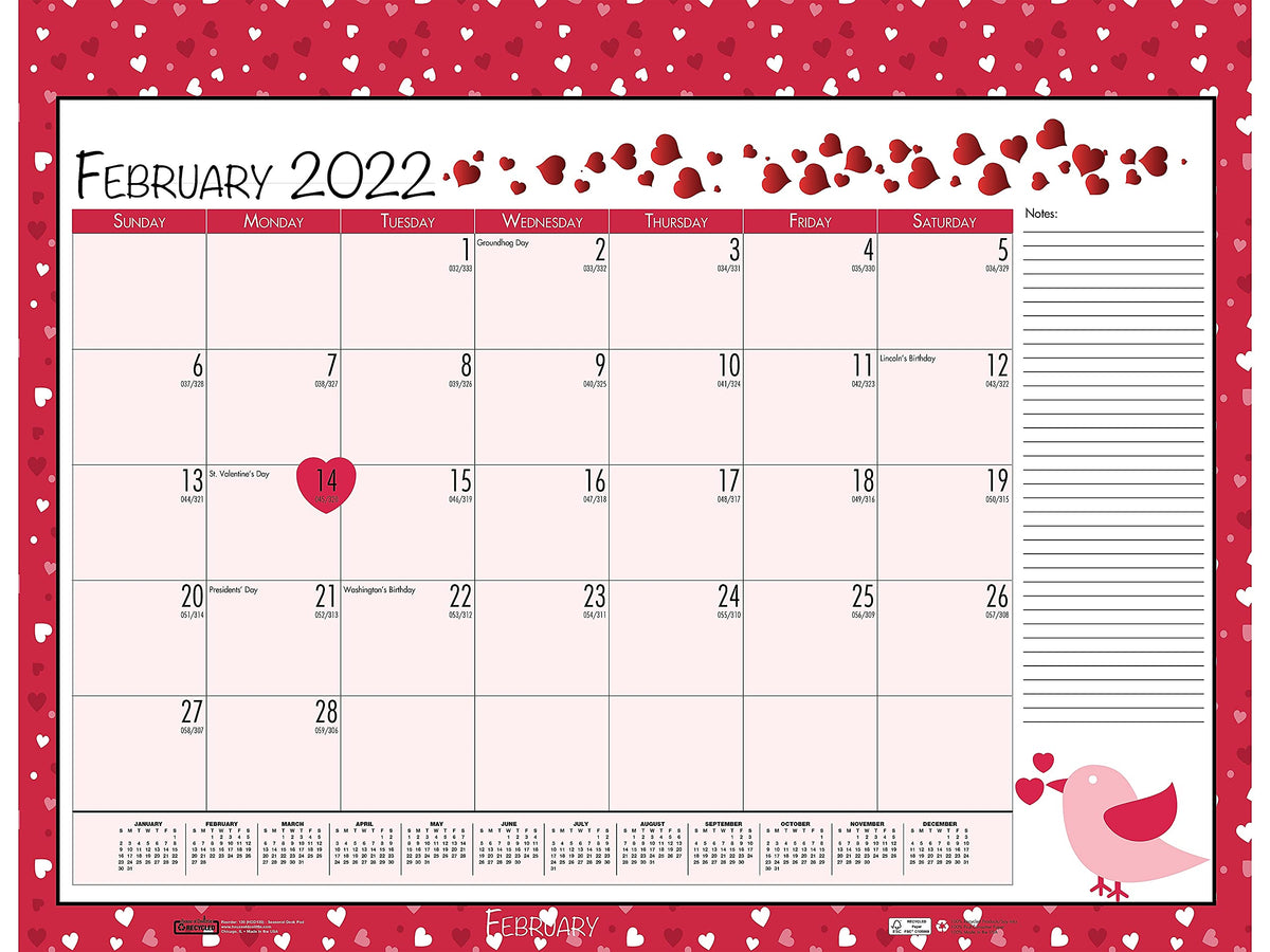 House of Doolittle 2022 Monthly Seasonal Desk Pad Calendar, 18.5 x 13 Inches, January - December