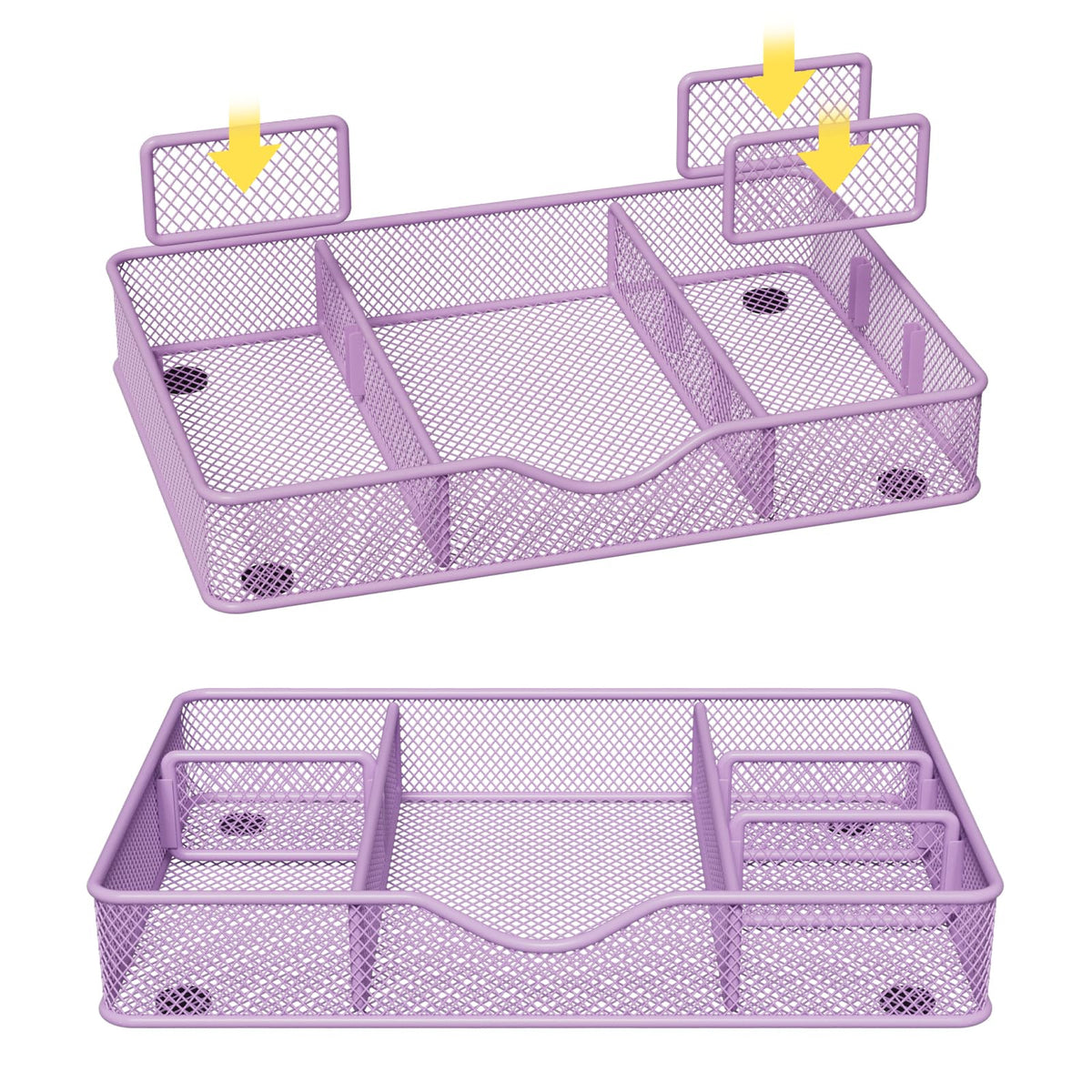 VyGrow Desk Drawer Organizer Tray, Metal Mesh Drawer Organizers Office, 6 Adjustable Compartment