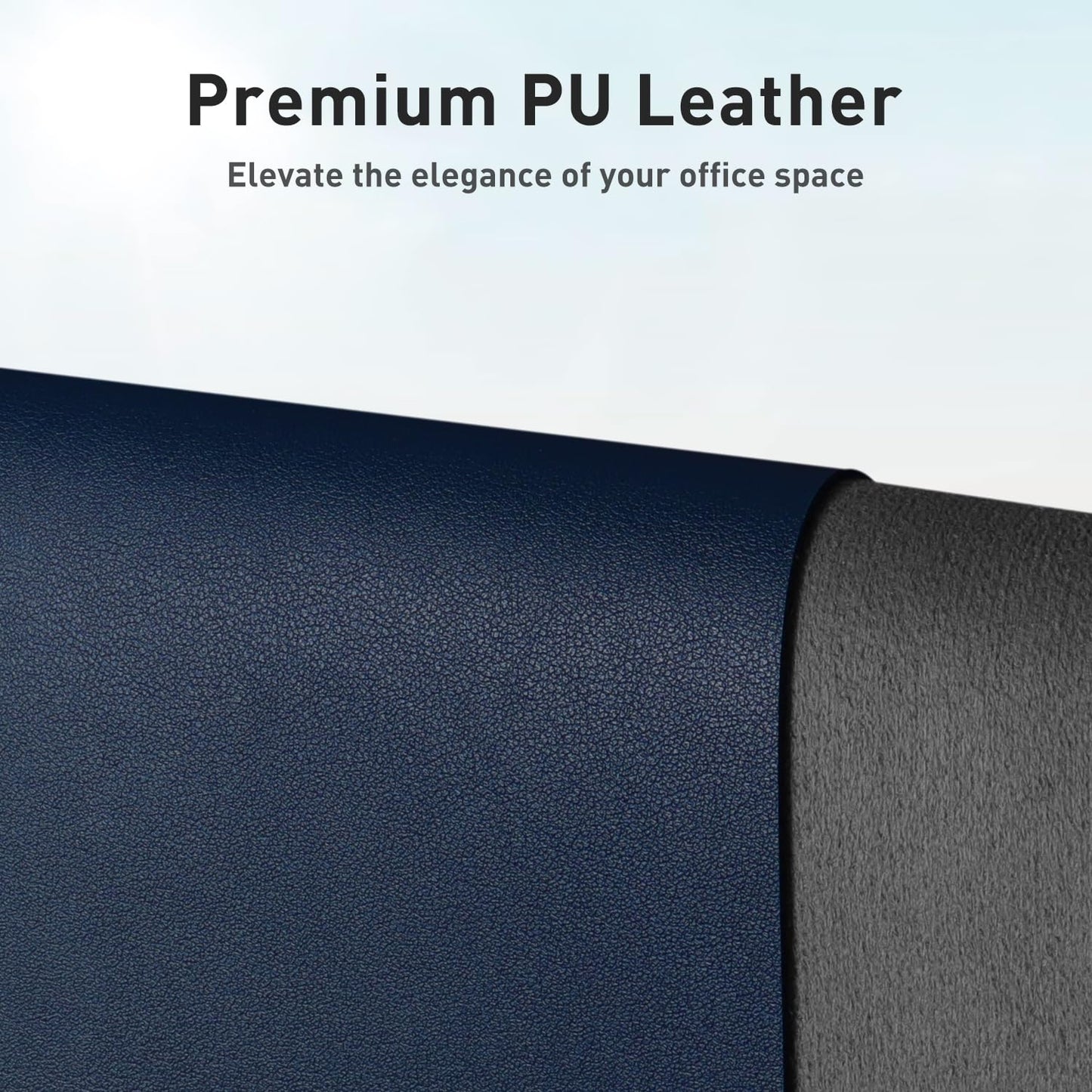 Aothia Faux Leather Desk Mat – Large Mouse Pad, Non-Slip PU Leather Blotter, Waterproof Writing