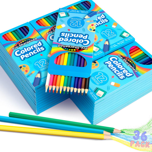 Jumlys 432 Count Colored Pencils Bulk, 36 Pack Coloring Pencils for Kids