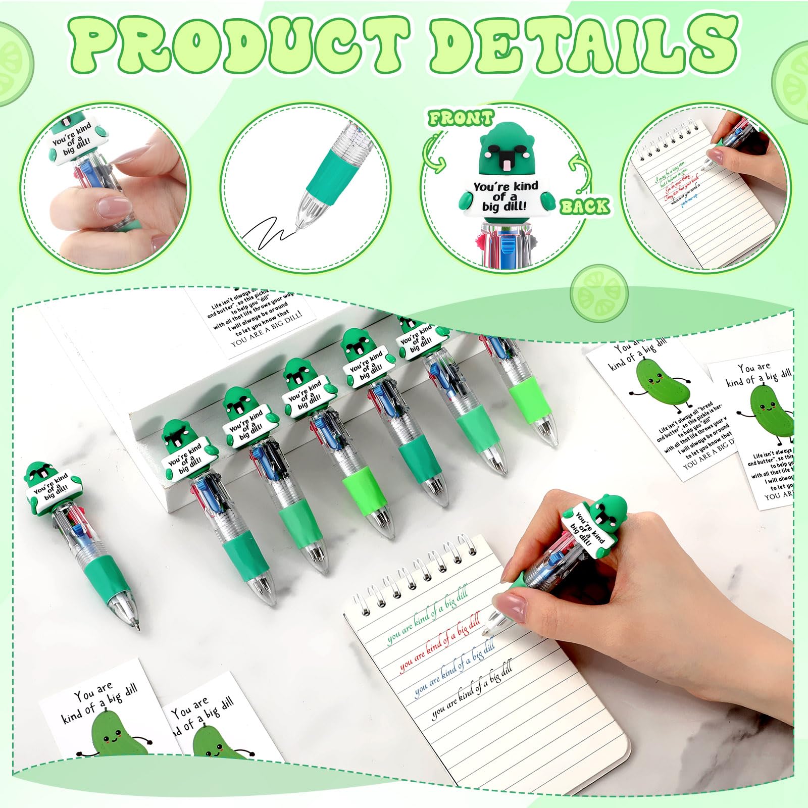 Sayglossy 24 Sets Back to School Pickle Party Favor Pens Gift Bulk