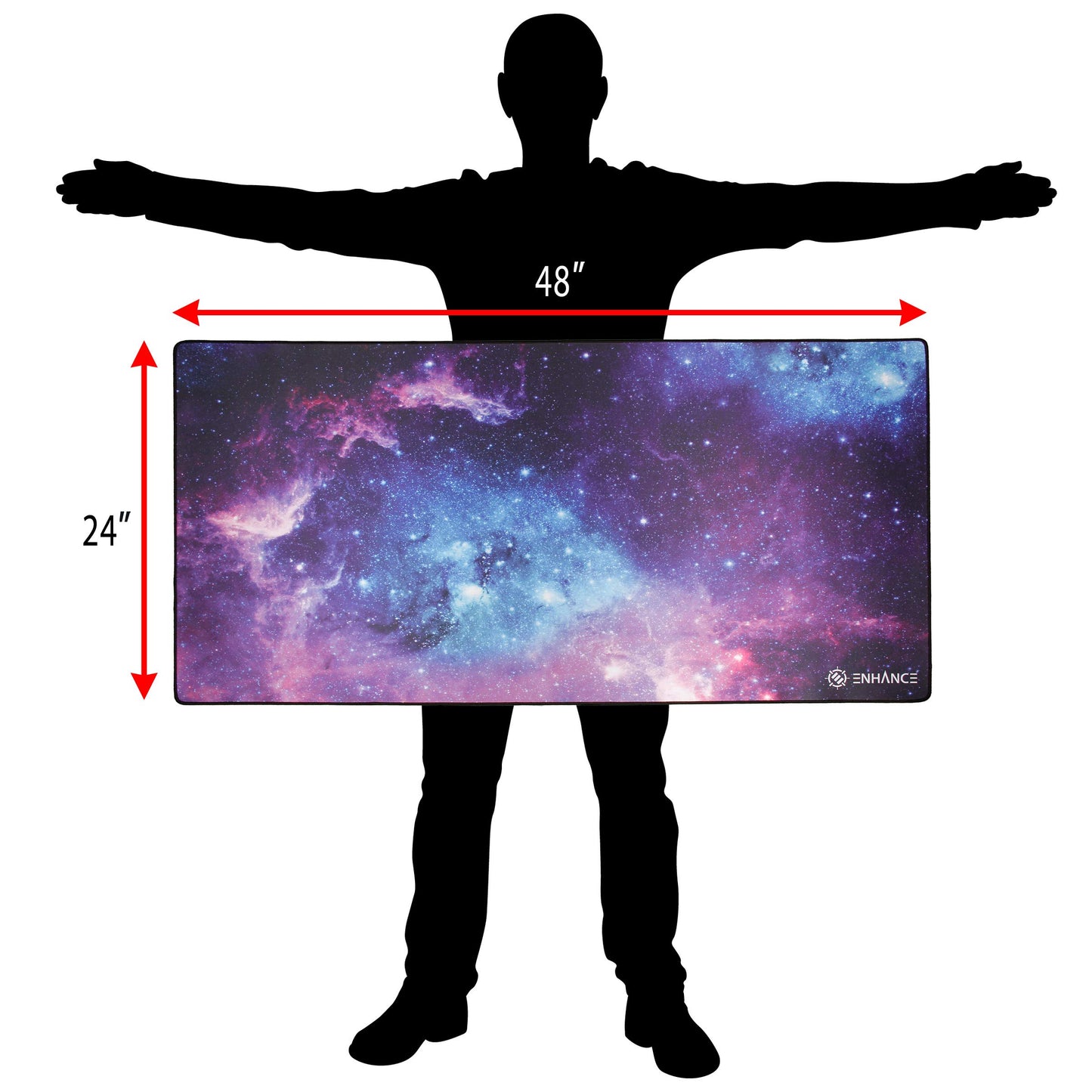 ENHANCE XXXL Gaming Computer Desk Mat - 3XL Large Mouse Mat (48x24 Mouse Pad) Cushion Padding for