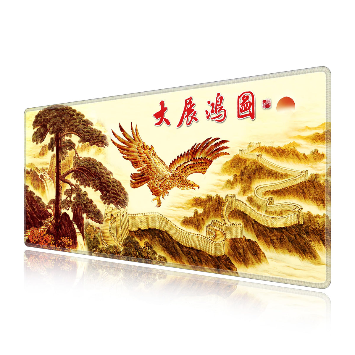 LL-COEUR XXL Landscape Gaming Mouse Pad Computer Keyboard Mat Office Desk Pad (Eagle, 27.5" x 11.8"
