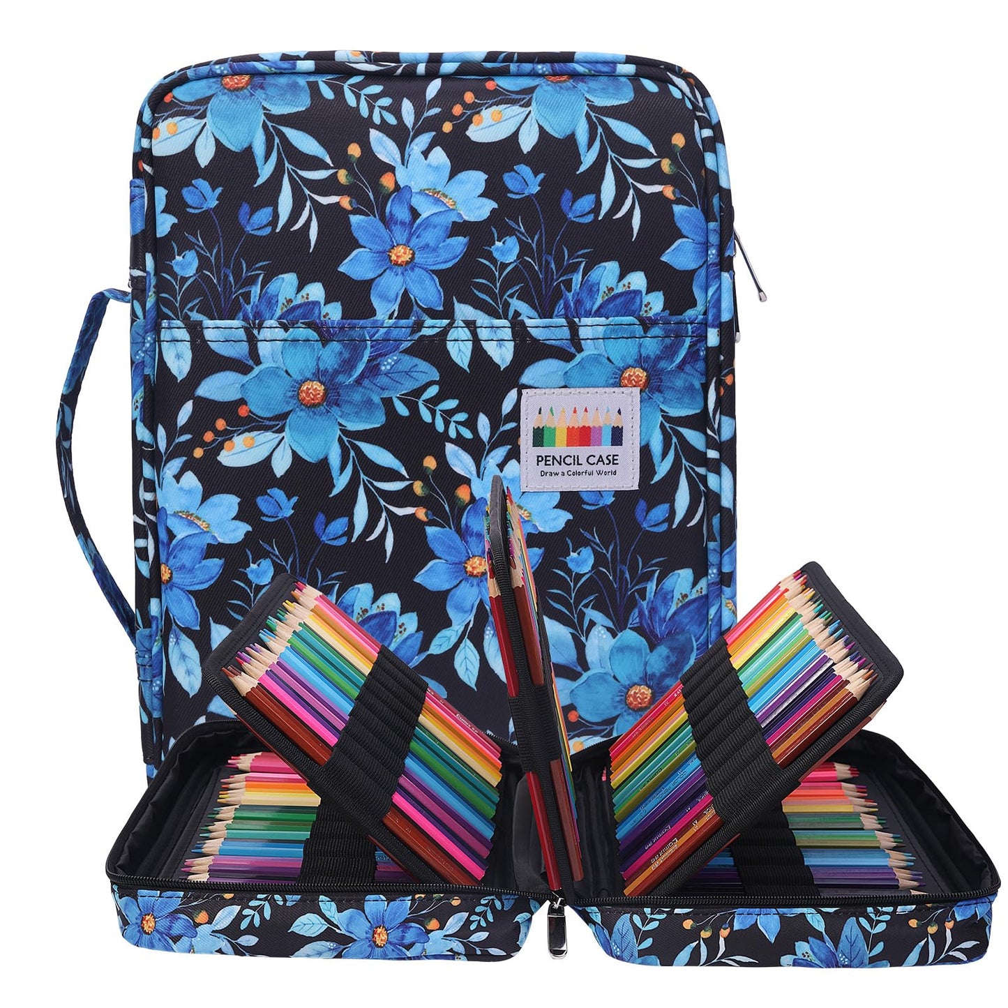 BOMKEE Colored Pencil Case 220 Slots Pencils/Gel Pens Organizer Waterproof Travel Case Zipper
