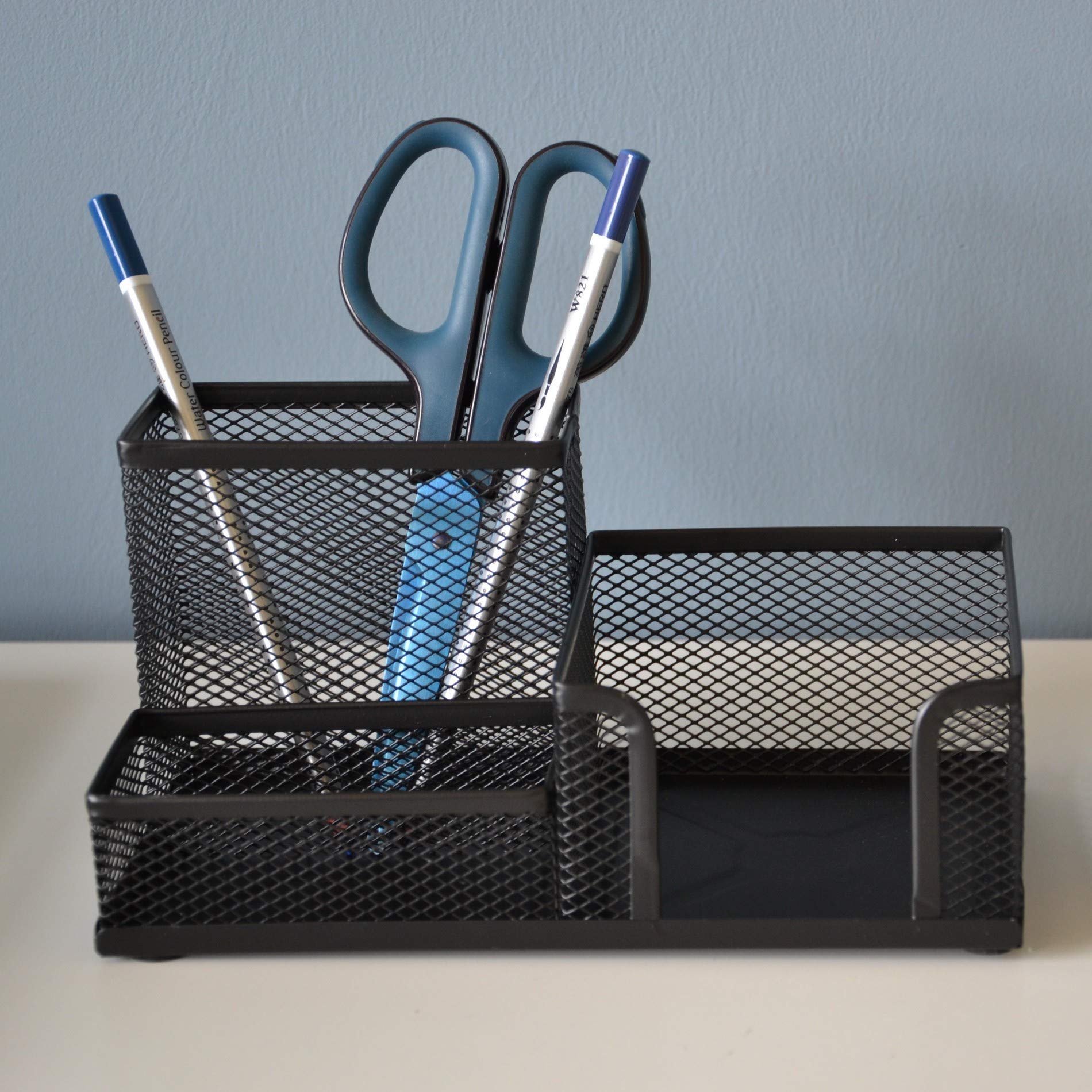 Leviatan Desk Organizer | Metal Desk Organizer | Office Pen Holder | Desk Organizer with Mesh Note