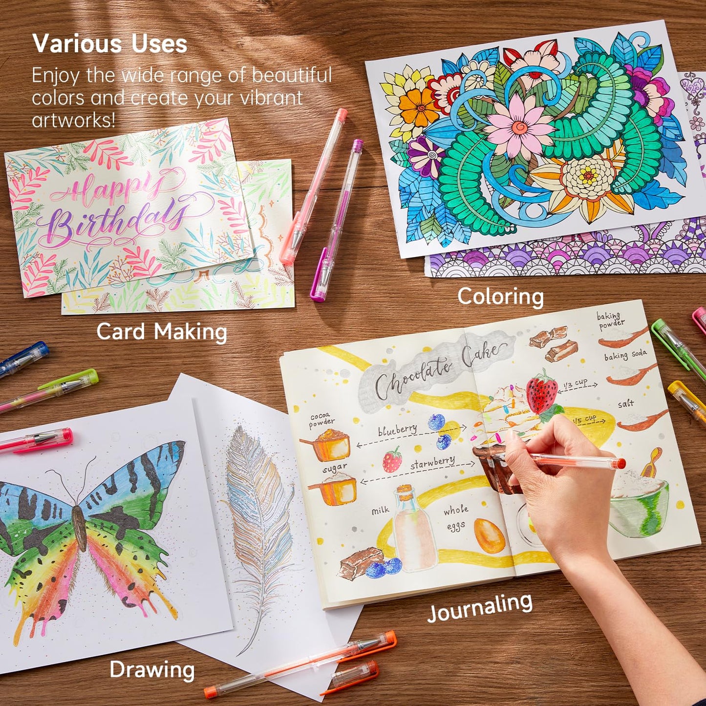 Shuttle Art 360 Pack Gel Pens Set, 180 Colors Gel Pen Set Plus 180 Color Refills Perfect for Adult