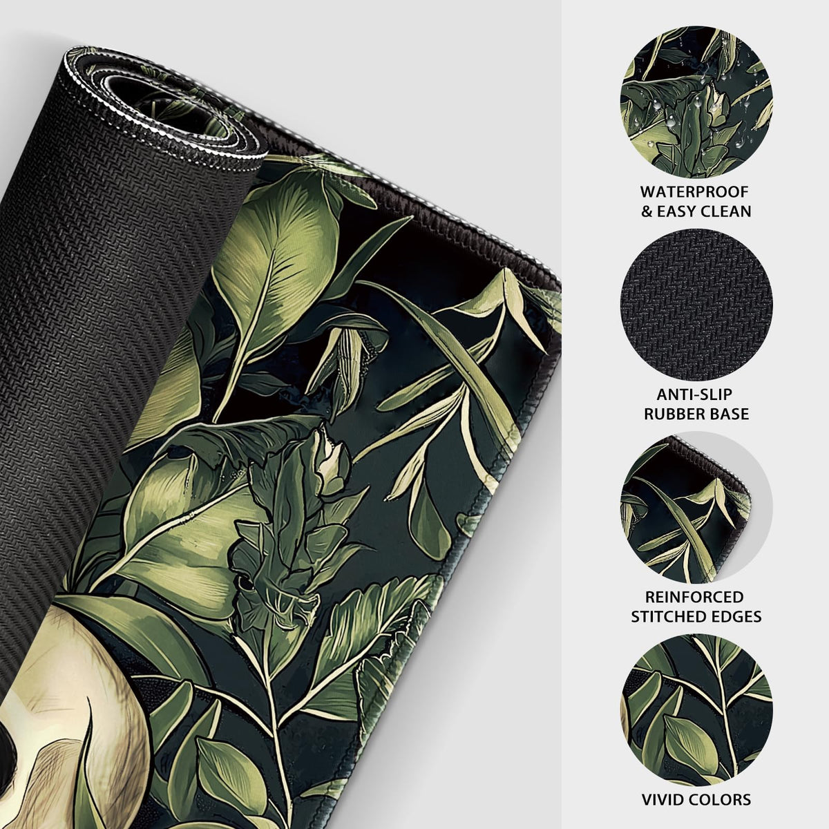 Mcapirivo Gothic Dark Botanical Large Gaming Mouse Pad Desk Mat 31.5"x15.7"