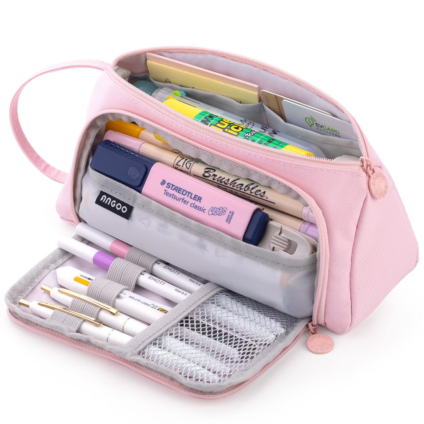 ANGOOBABY Pencil Case Handheld Pencil Pouch Multi-slot Pen Bag Stationery Storage for Teen Student