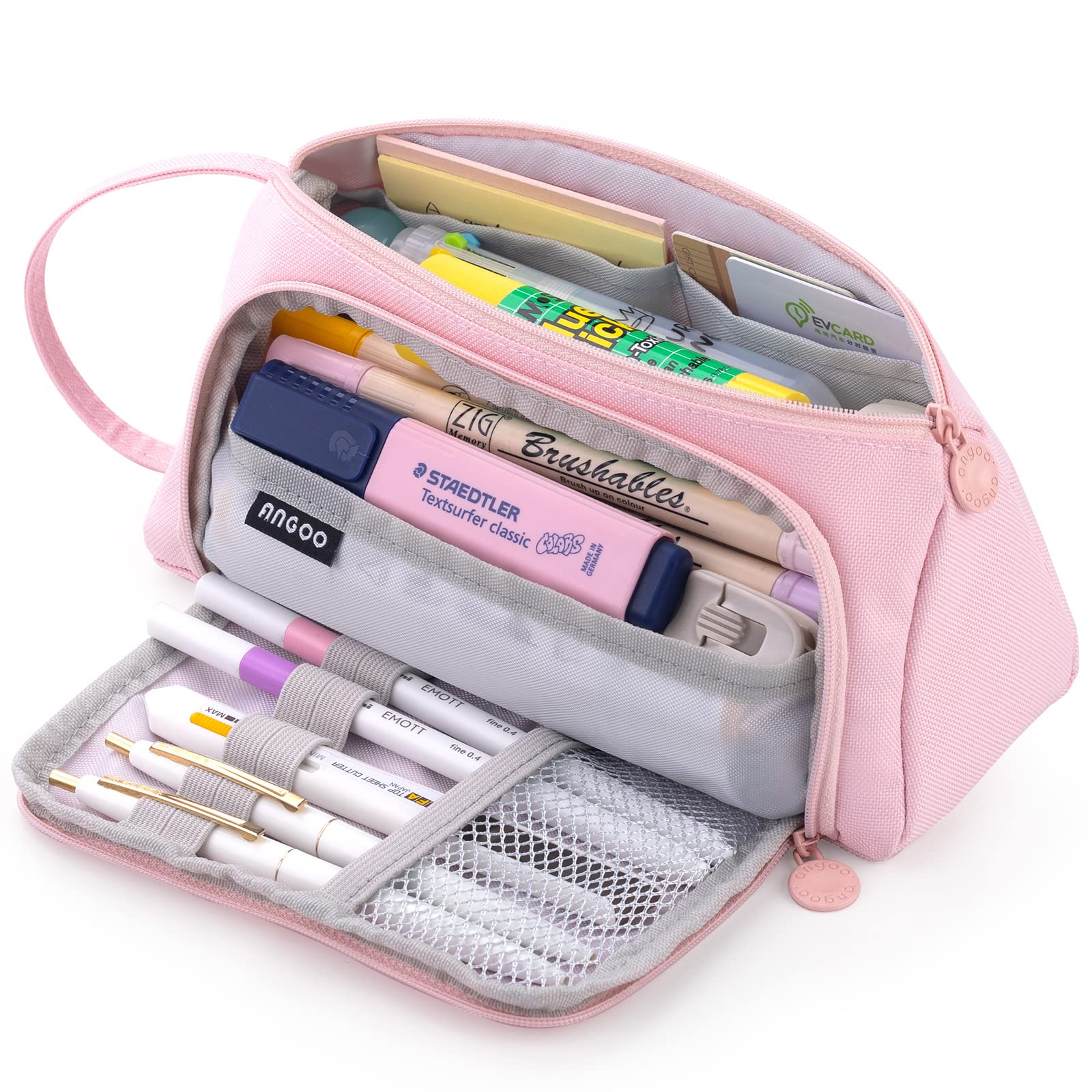 ANGOOBABY Pencil Case Handheld Pencil Pouch Multi-slot Pen Bag Stationery Storage for Teen Student