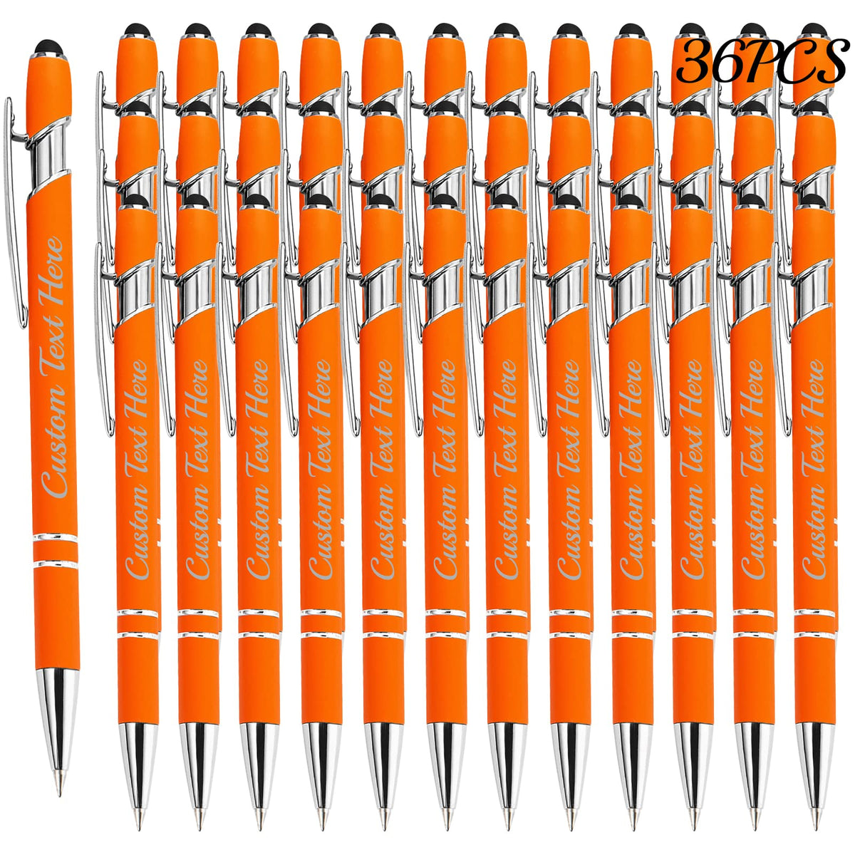 Aolun 36 Personalised Pen,Custom Engraved Ballpoint Pen with Stylus,Soft Touch Metal,Enter