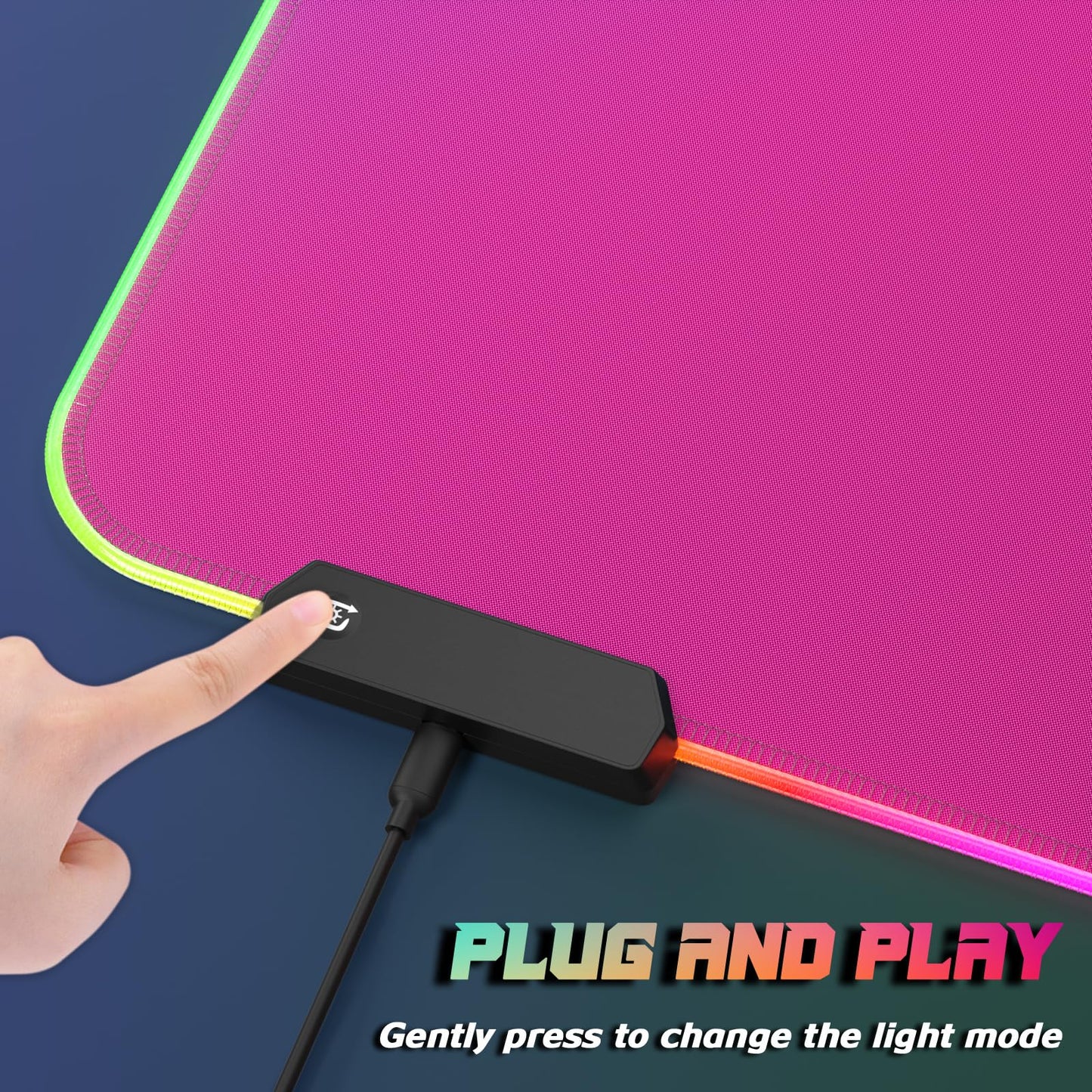 ITNRSIIET RGB Gaming Mouse Pad, Full Desk XL Extended Large Gaming Mousepad, 12 Lighting Modes 30%