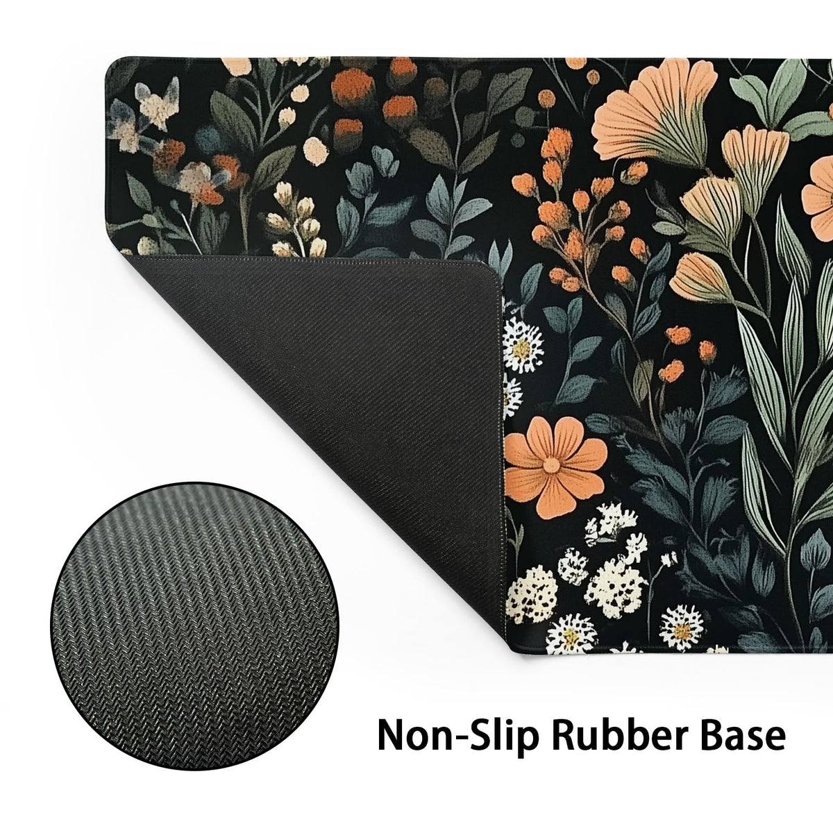 Aesthetic Dark Flower Gaming Mouse Pad XL Floral Plant Botanical Flowers Extended Big Large Desk