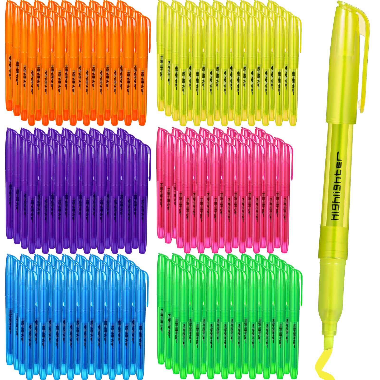Thenshop 300 Pcs Highlighters Bulk 6 Assorted Colors Chisel Tip Markers