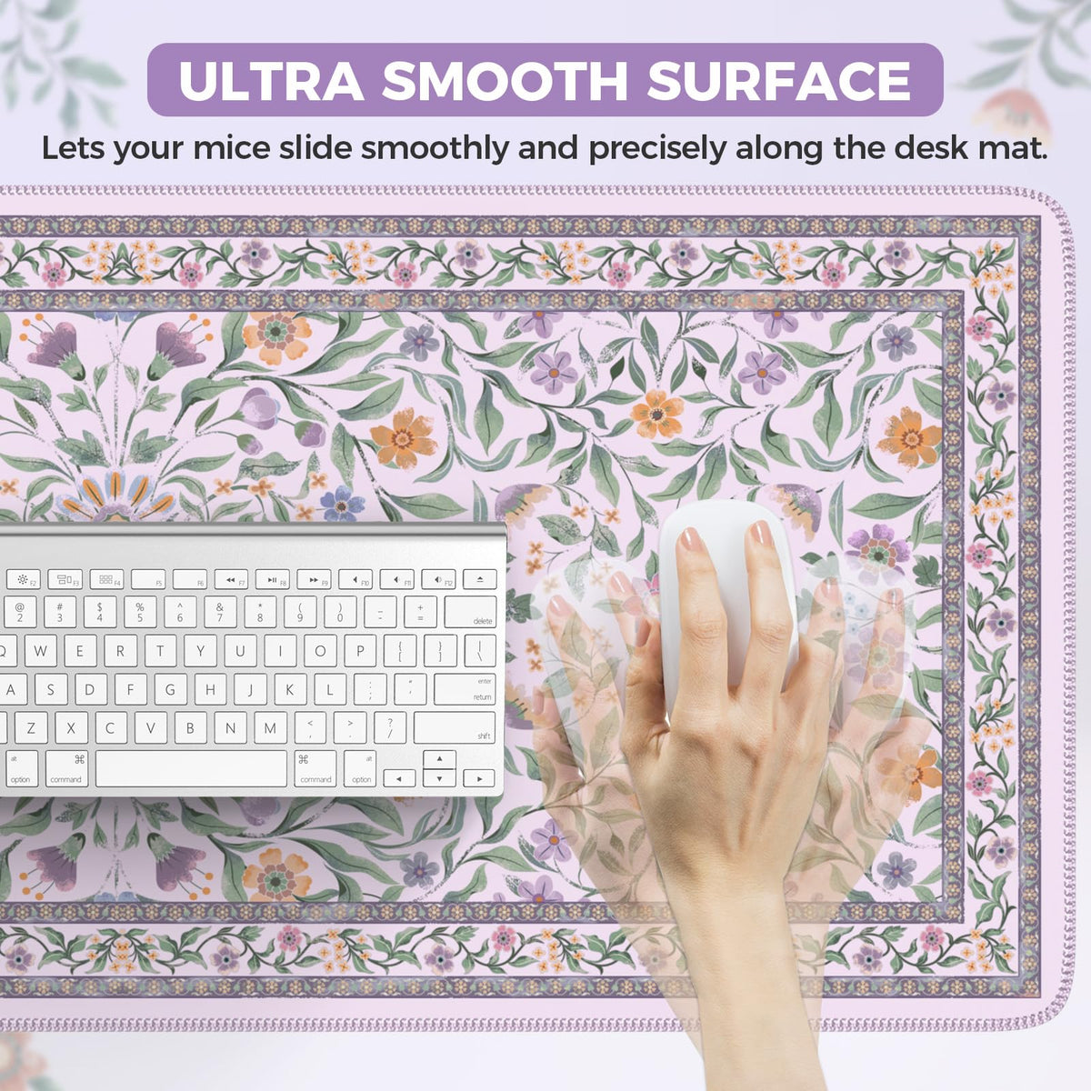 iLeadon Desk Mat for Desktop, Purple Mouse Pad for Keyboard