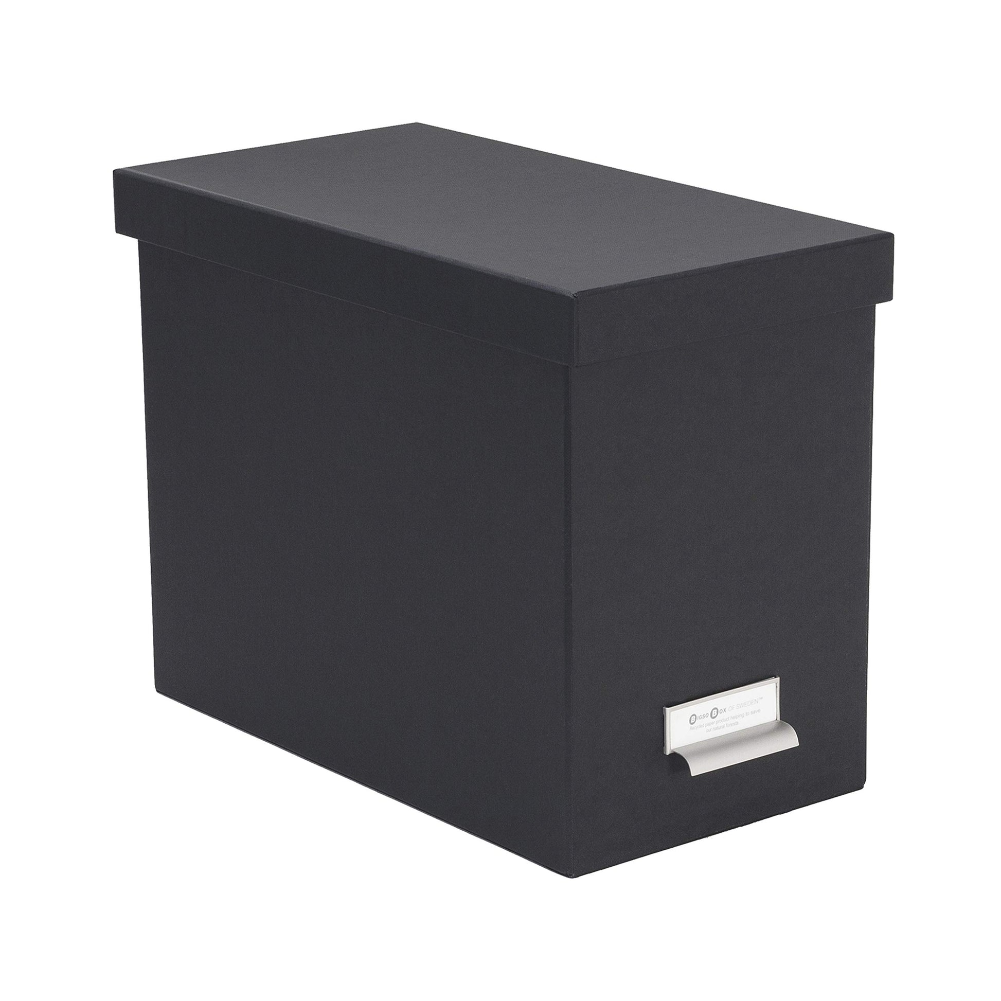 Bigso John Fiberboard Label Frame Desktop File Storage Box - Document Organizer for Important
