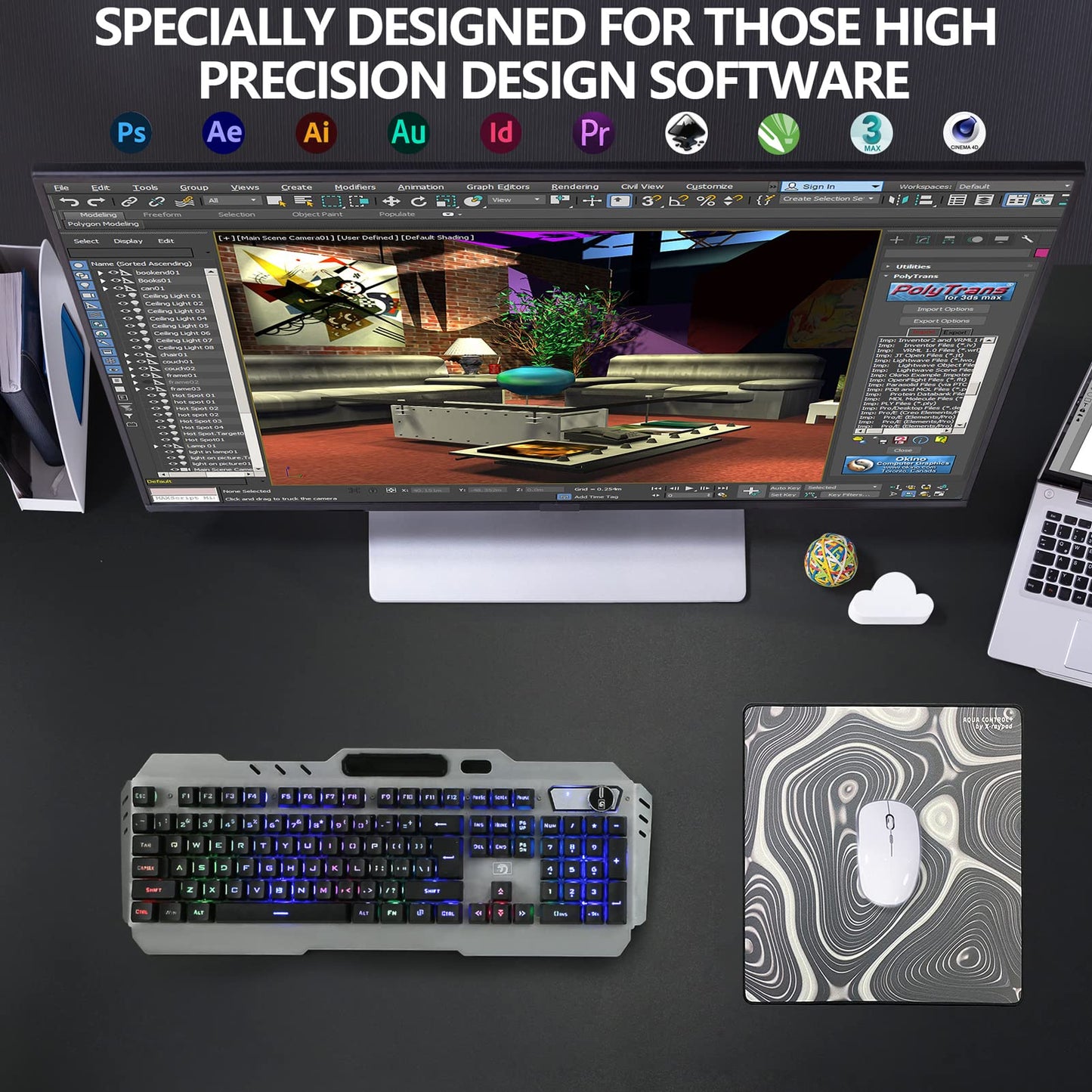 X-Raypad Aqua Control Plus ROB Gaming Mouse Pad, Ultra-High Precision Mouse Pad with Perfect Speed