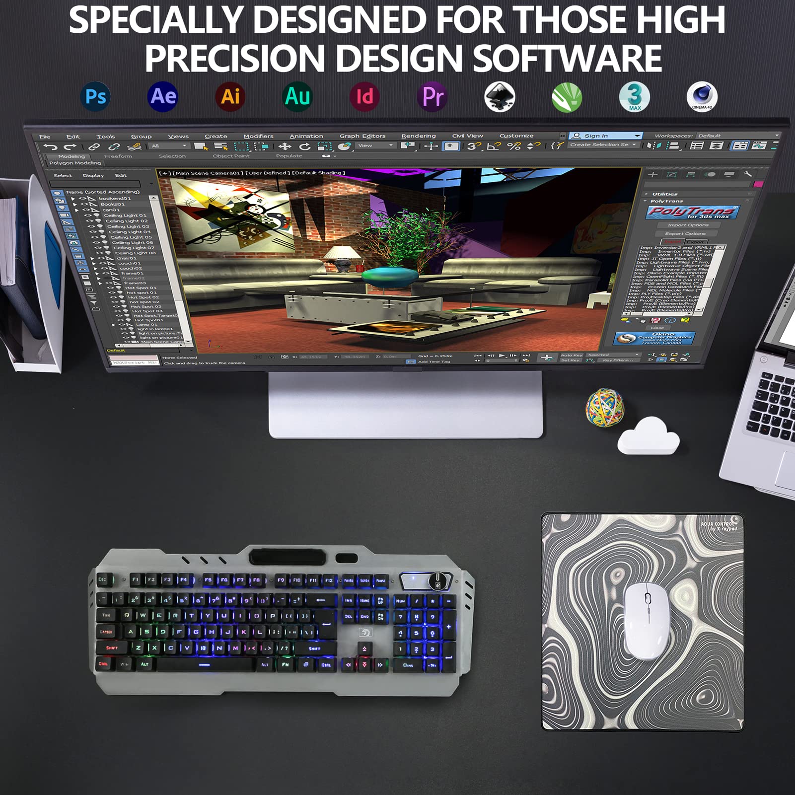X-Raypad Aqua Control Plus ROB Gaming Mouse Pad, Ultra-High Precision Mouse Pad with Perfect Speed
