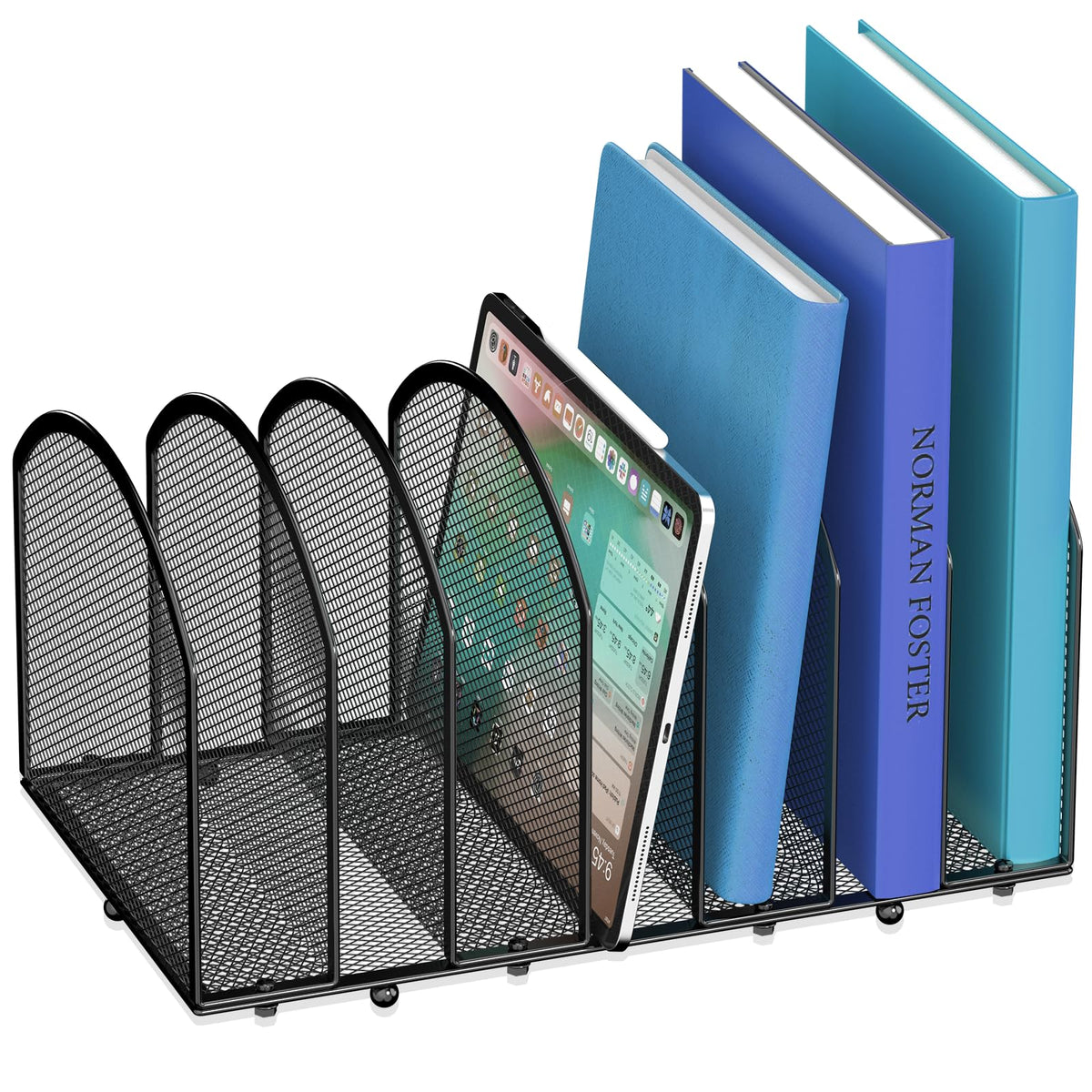 Gawerk 7-Section Desk File Organizer, Mesh Desktop File Sorter for Office
