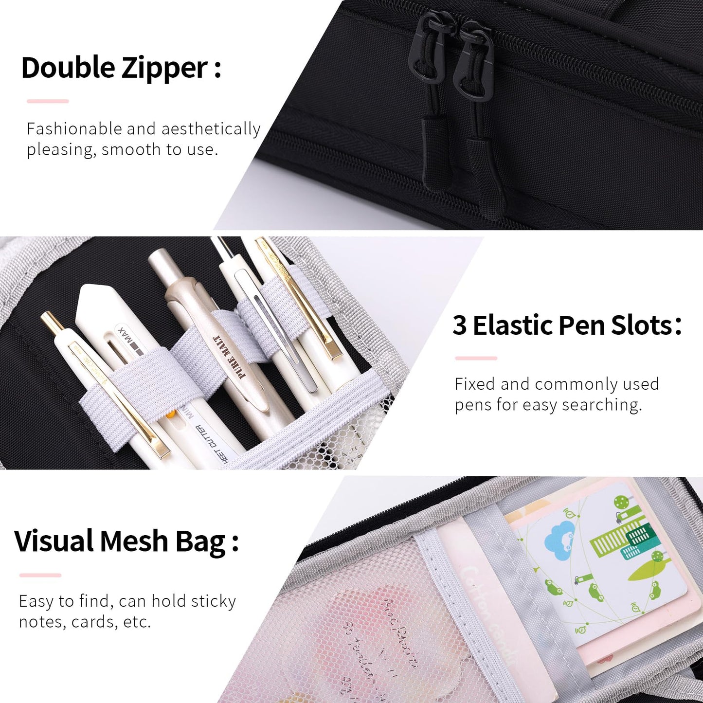 CICIMELON Large Pencil Case Big Storage Pen Pouch Bag with Compartment for School Supplies Office