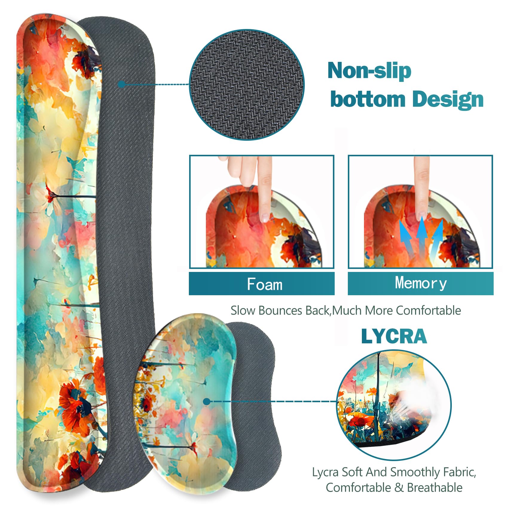 ARTSO Gaming Mouse Pad Wrist Support Set, XXL Large Desk Mat Mousepad + Keyboard Wrist Support+