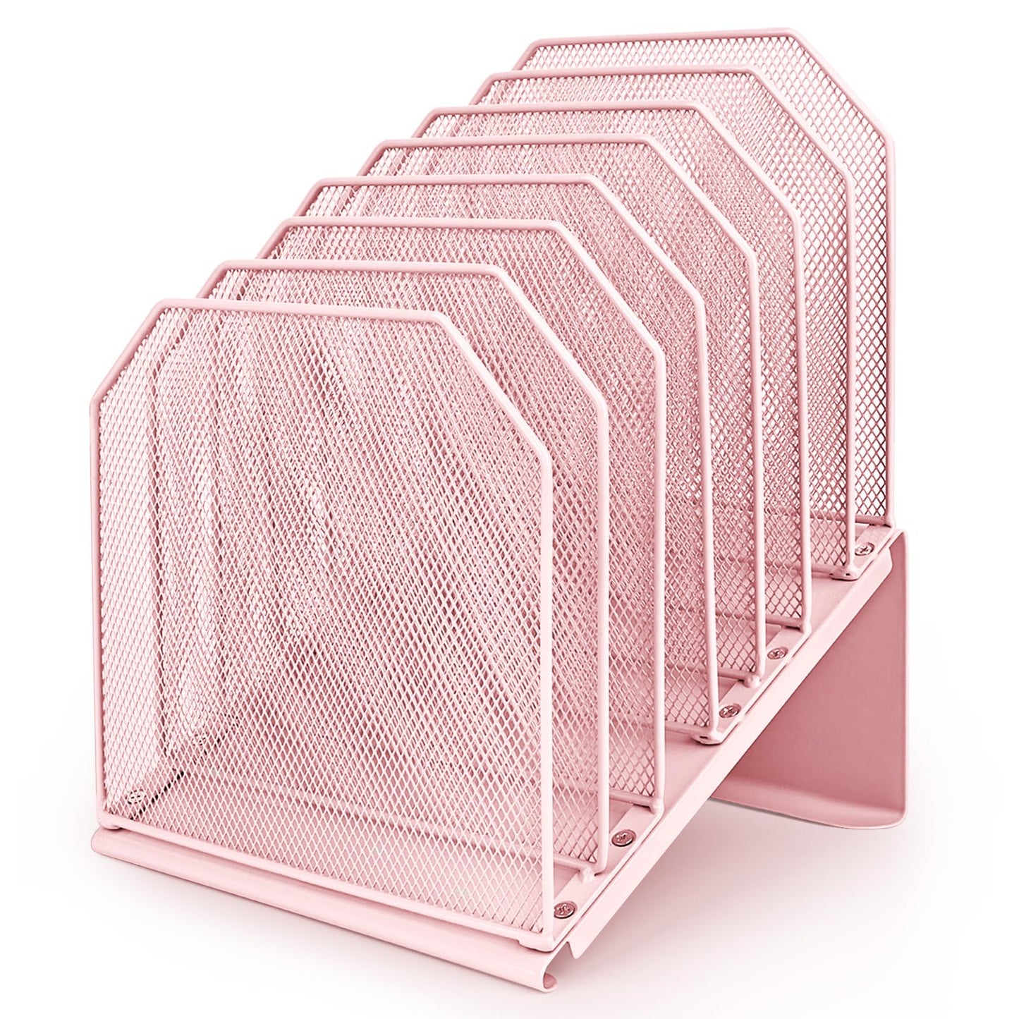 SUMMORO Inclined File Organizer for Desk, 7-Section Vertical File Holder