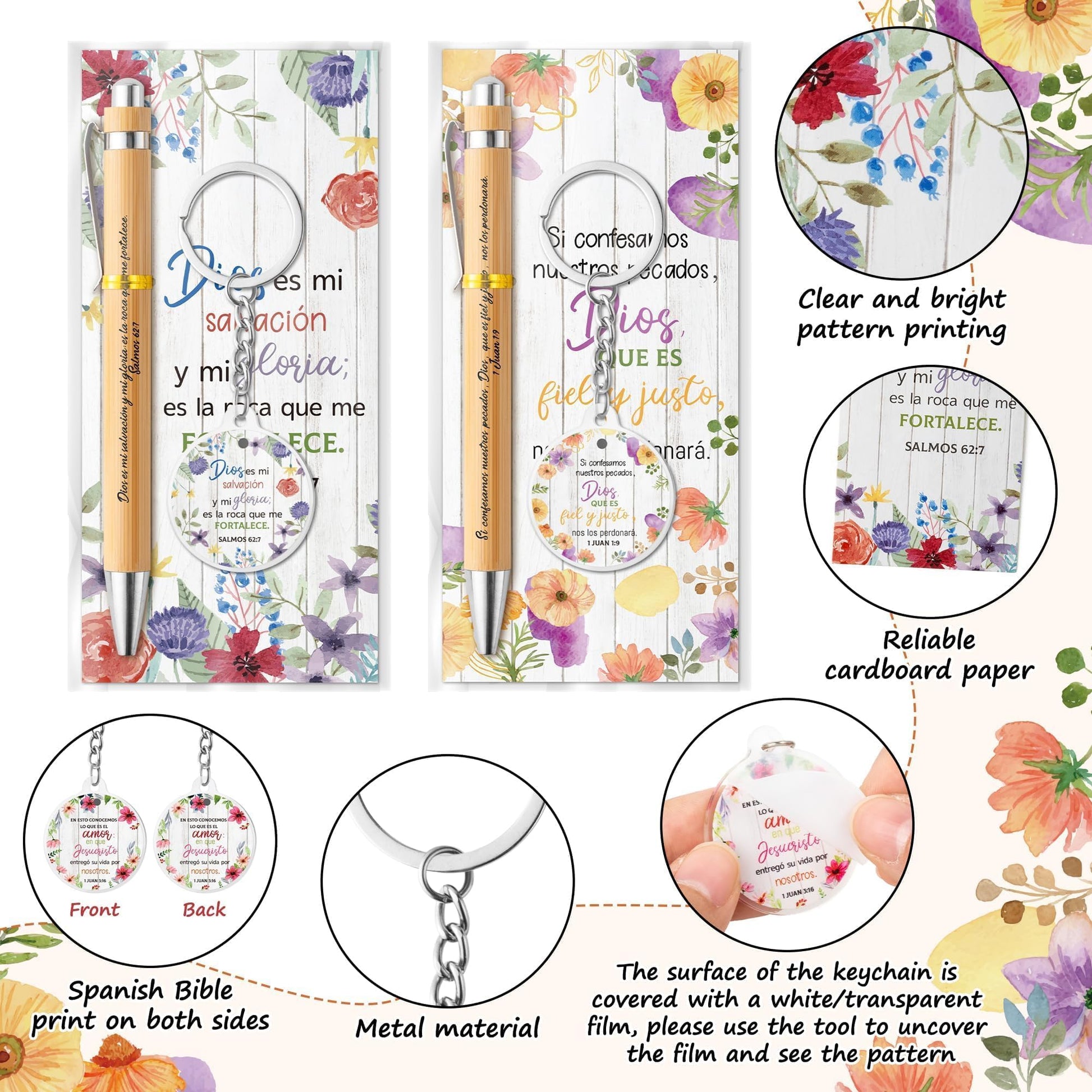ANGOLIO 230 Spanish Christian Floral Religious Gifts Bulk, Back to School Regalos Bookmarks