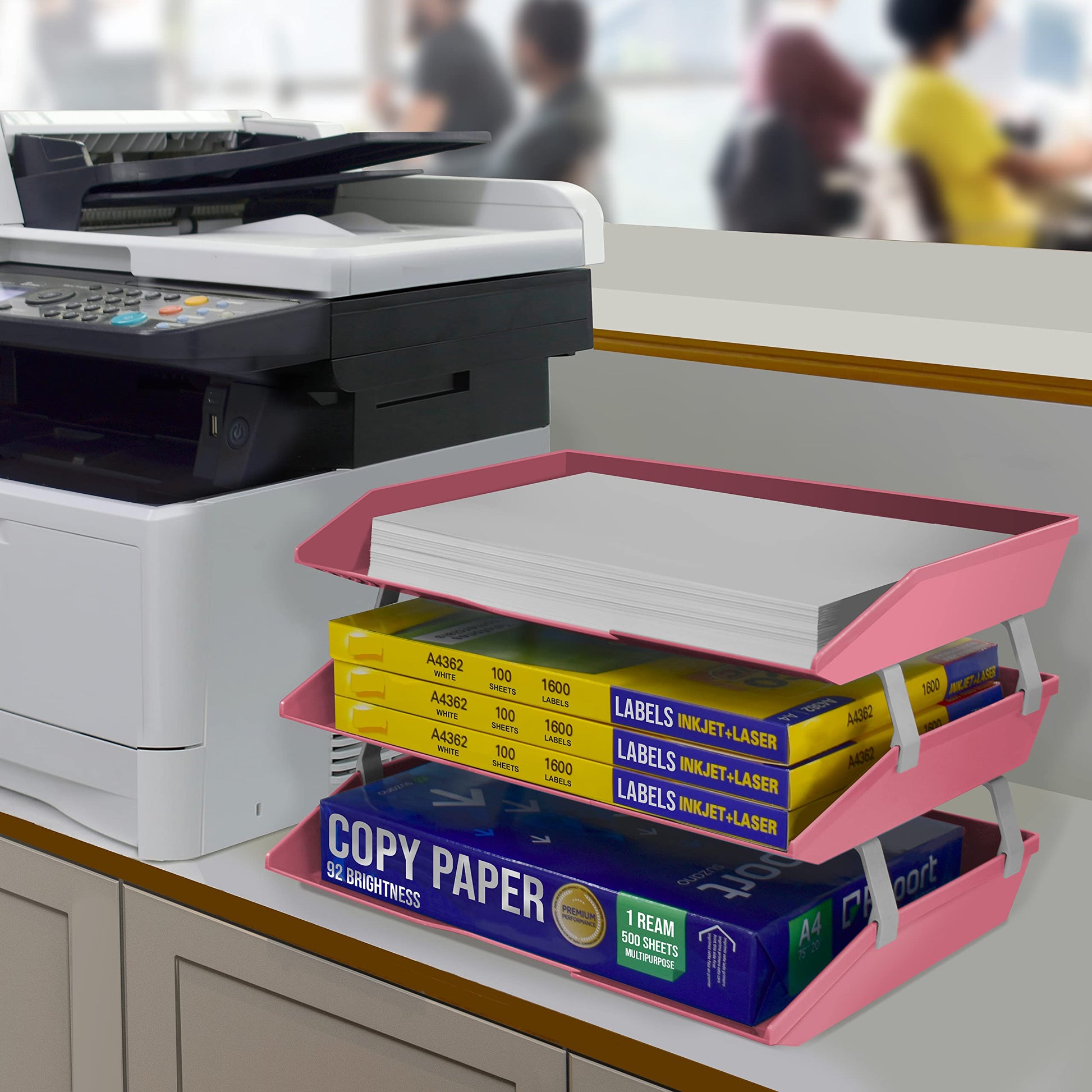 Acrimet Facility 3 Tier Letter Tray, Side Load, Letter Size/A4, Desktop File Organizer, Plastic