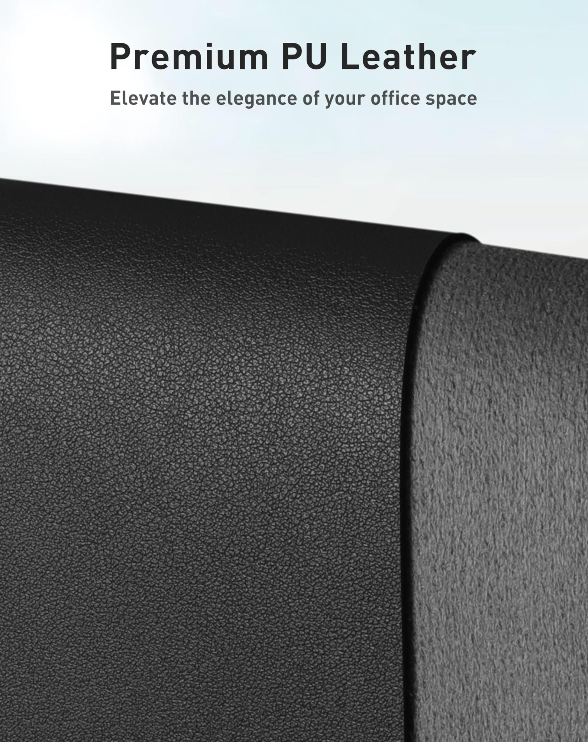 Aothia Faux Leather Desk Mat - Large Mouse Pad, Non-Slip PU Leather Blotter, Waterproof Writing