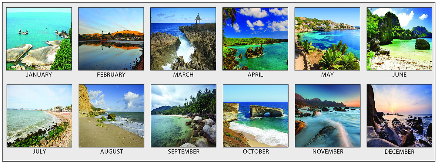 House of Doolittle 2021 Monthly Desk Pad Calendar, Earthscapes Seascapes, 22 x 17 inches, January