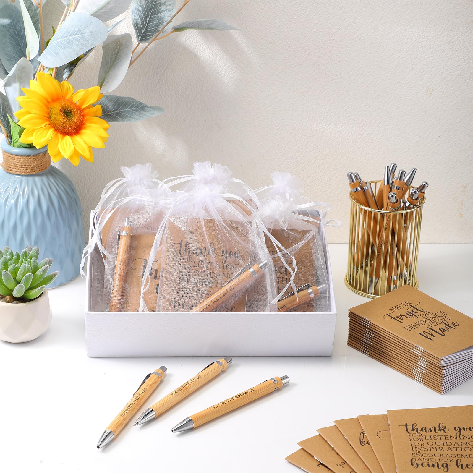 Teling 30 Sets Employee Appreciation Gifts Include Thank You Notebook Inspirational Wooden