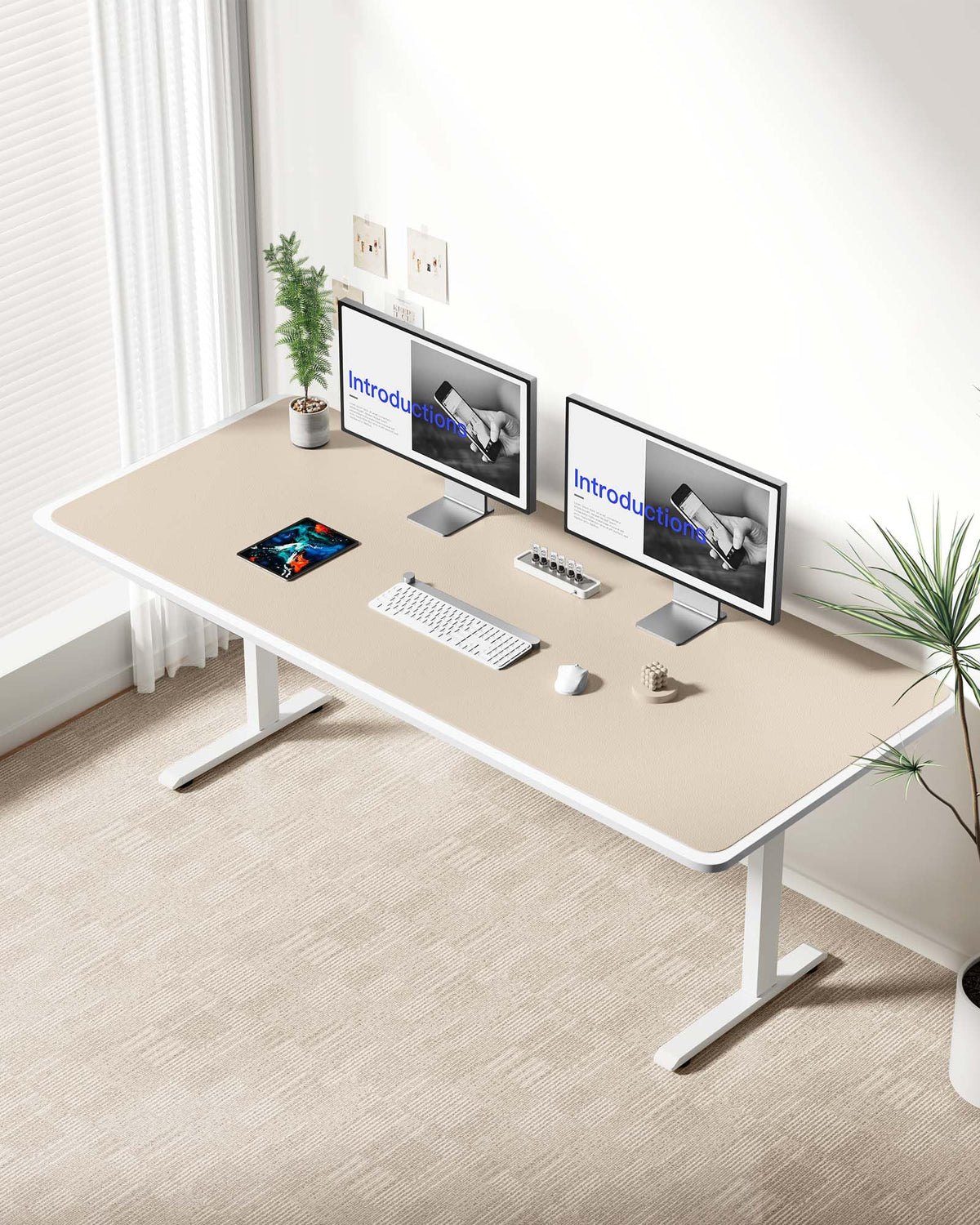 YSAGi Leather Desk Protector, Office Mat, Large Mouse Mat, Non-Slip PU Leather Blotter, Laptop Desk