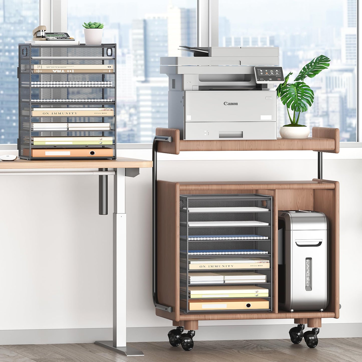Paper Organizer for Desk Organizers and Accessories,9 Tier Gary Trays