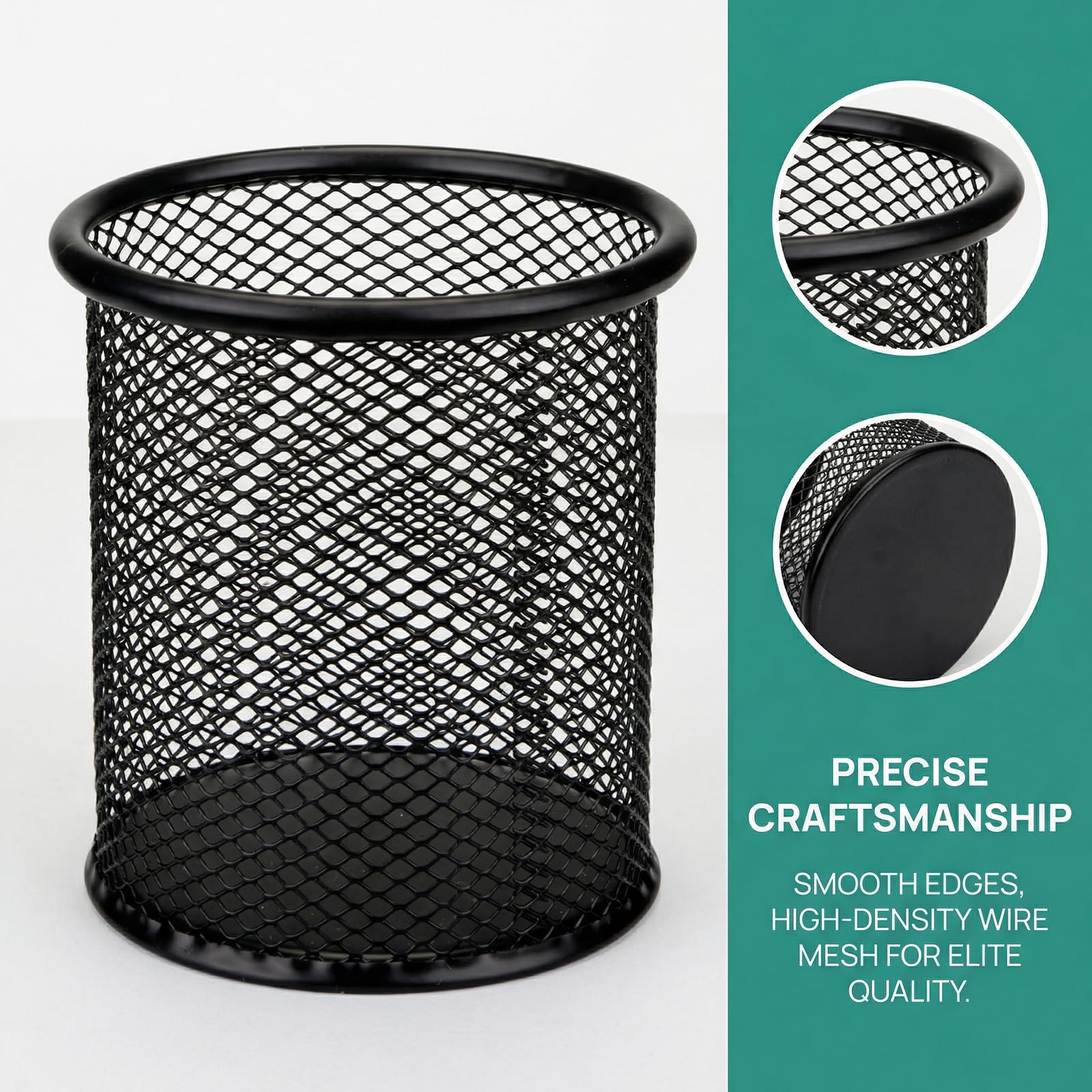 Nicunom 12 Pack Metal Pen Holder Wire Mesh Pen Cup Pencil Holder Pencil Cup for Desk Office Pen