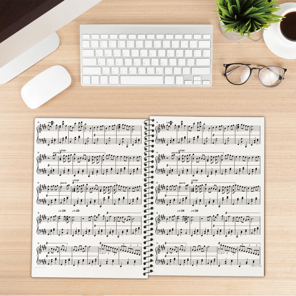 MOREYES Music Notebook Composition Manuscript Staff Notebook with 100 Pages 10.24x7.5 inch/26x19cm