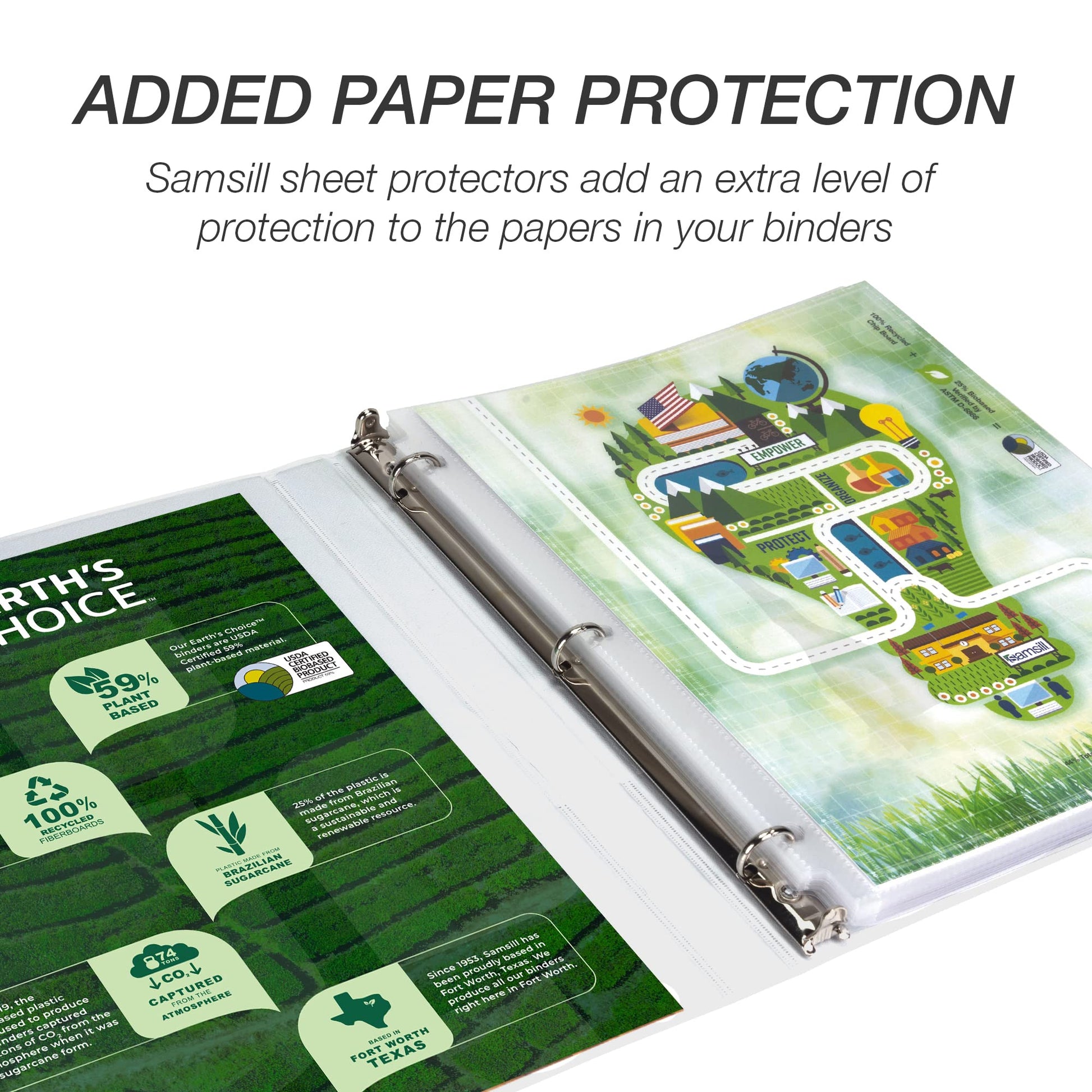 Samsill Plant-Based 0.5 Inch Durable Round Ring, View Binder, Eco-Friendly, USDA Certified