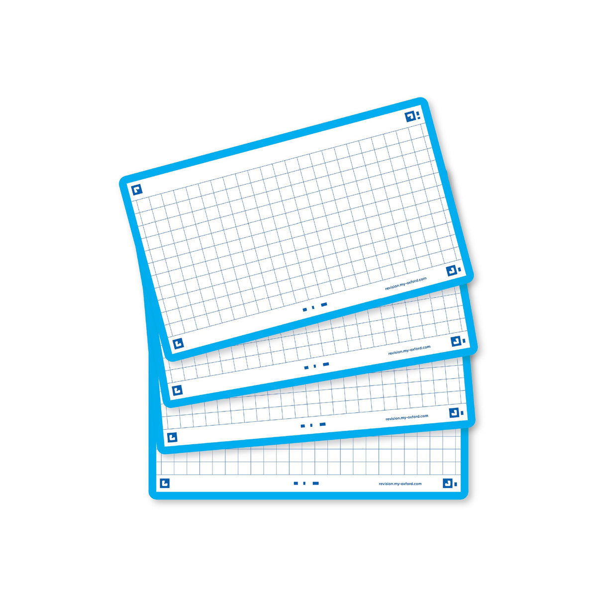 Flash Cards by Oxford, Squared with Turquoise Frame, Pack of 80 Cards, 7.5x12.5cm Size 400133854