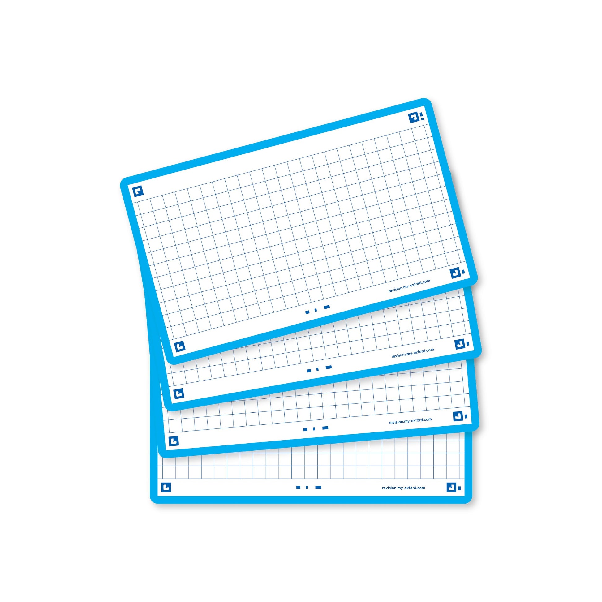 Flash Cards by Oxford, Squared with Turquoise Frame, Pack of 80 Cards, 7.5x12.5cm Size 400133854