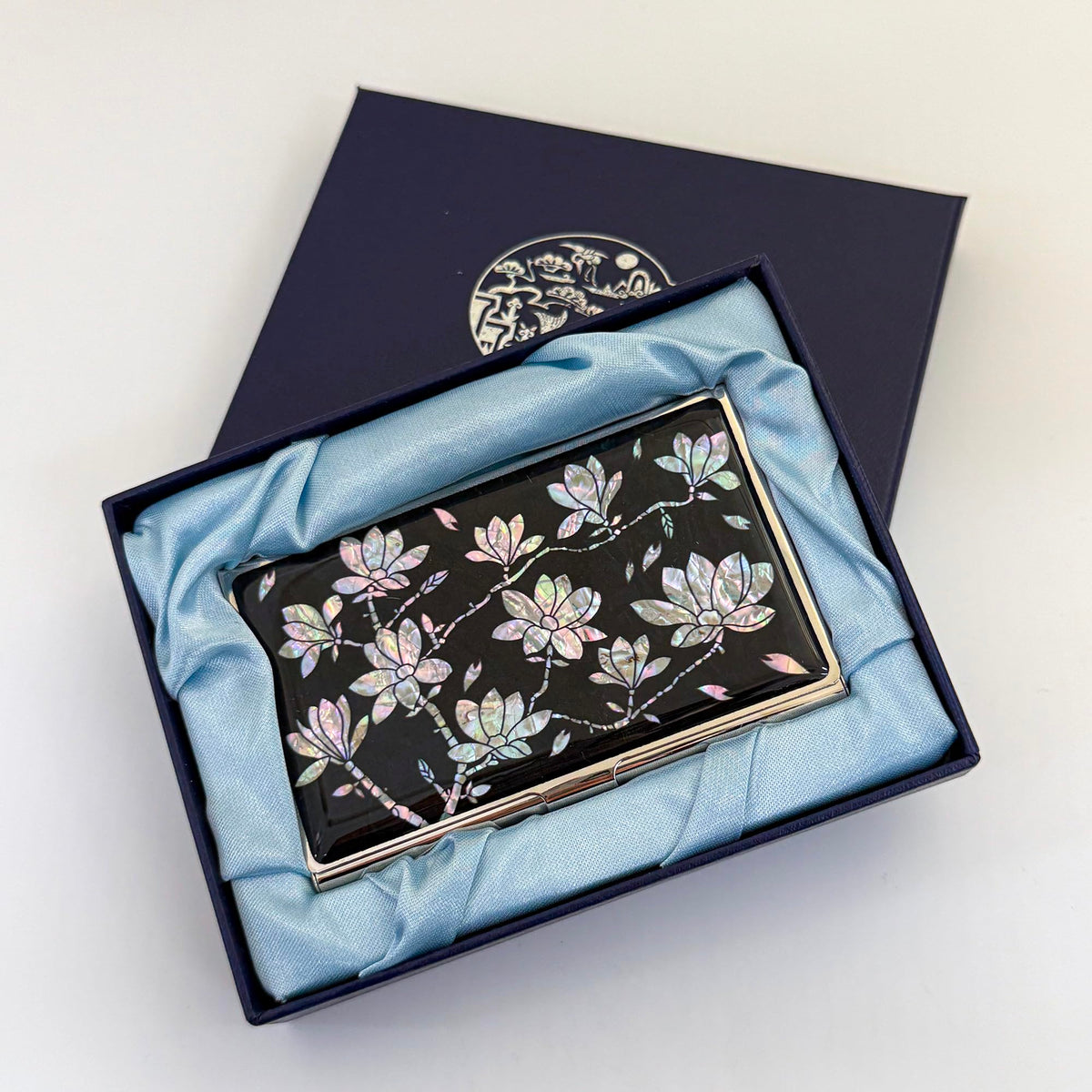 Nacreh Mother of Pearl Business Card Case Credit Id Name Holder Travel Wallet Art Painting Design
