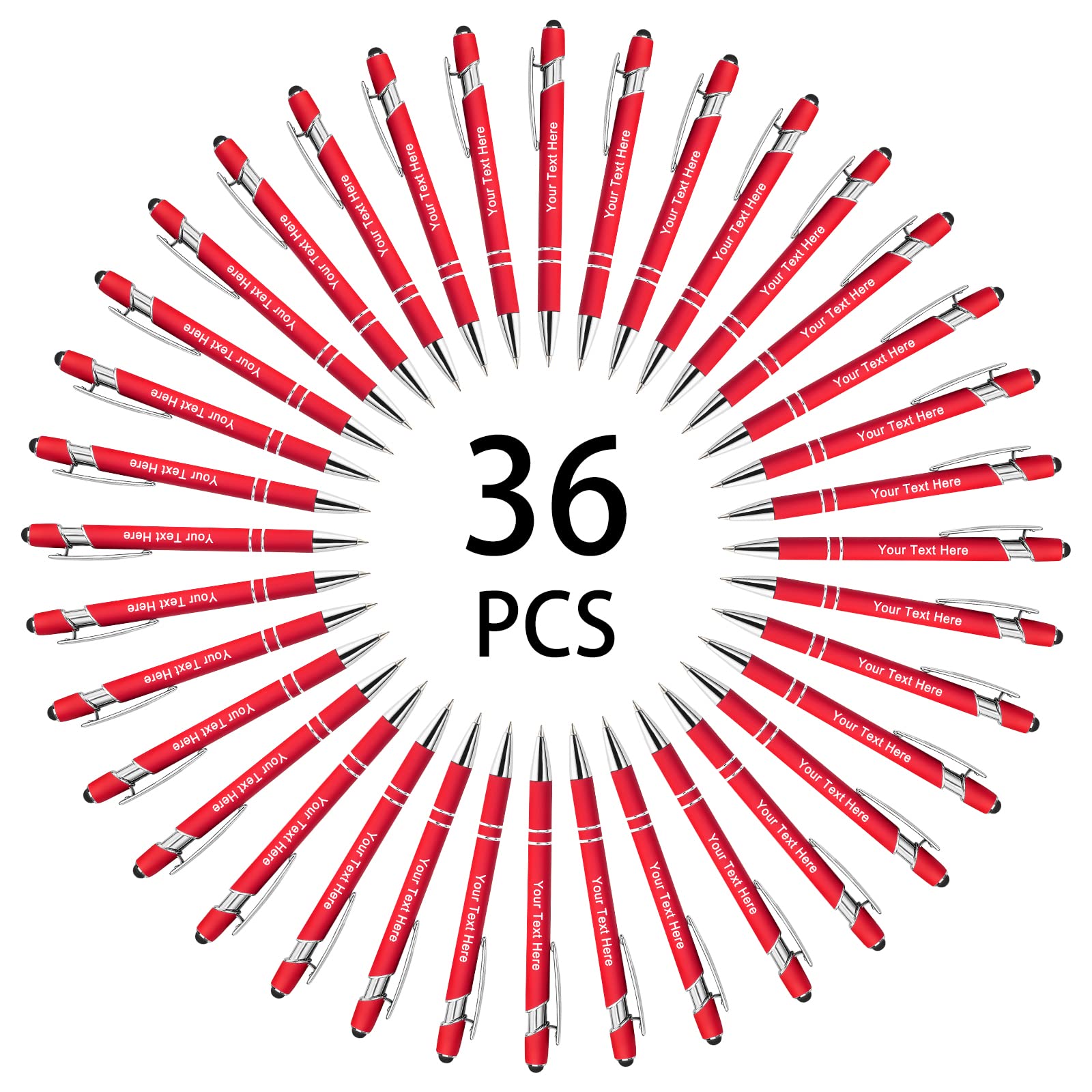 Hapelf Up to 500 Bulk Personalized Pens Custom Engraved Ballpoint Pen with Stylus Tip Retractable