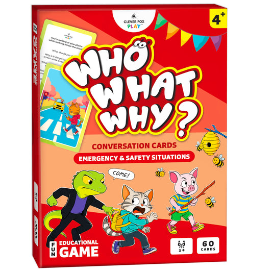 Who What Why Safety Conversation Cards for Kids, SEL Game, Ages 4+