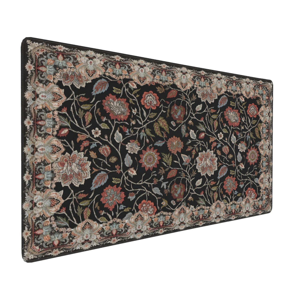 Floral XXL Large Desk Pad Mat - Anti-Slip Stitched Edges Mouse Pad for Women, Office & Home, Extra