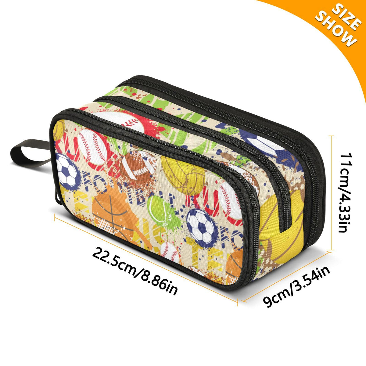 XUWU Sport Ball Large Capacity Pencil Case Pencil Pouch Pen Box