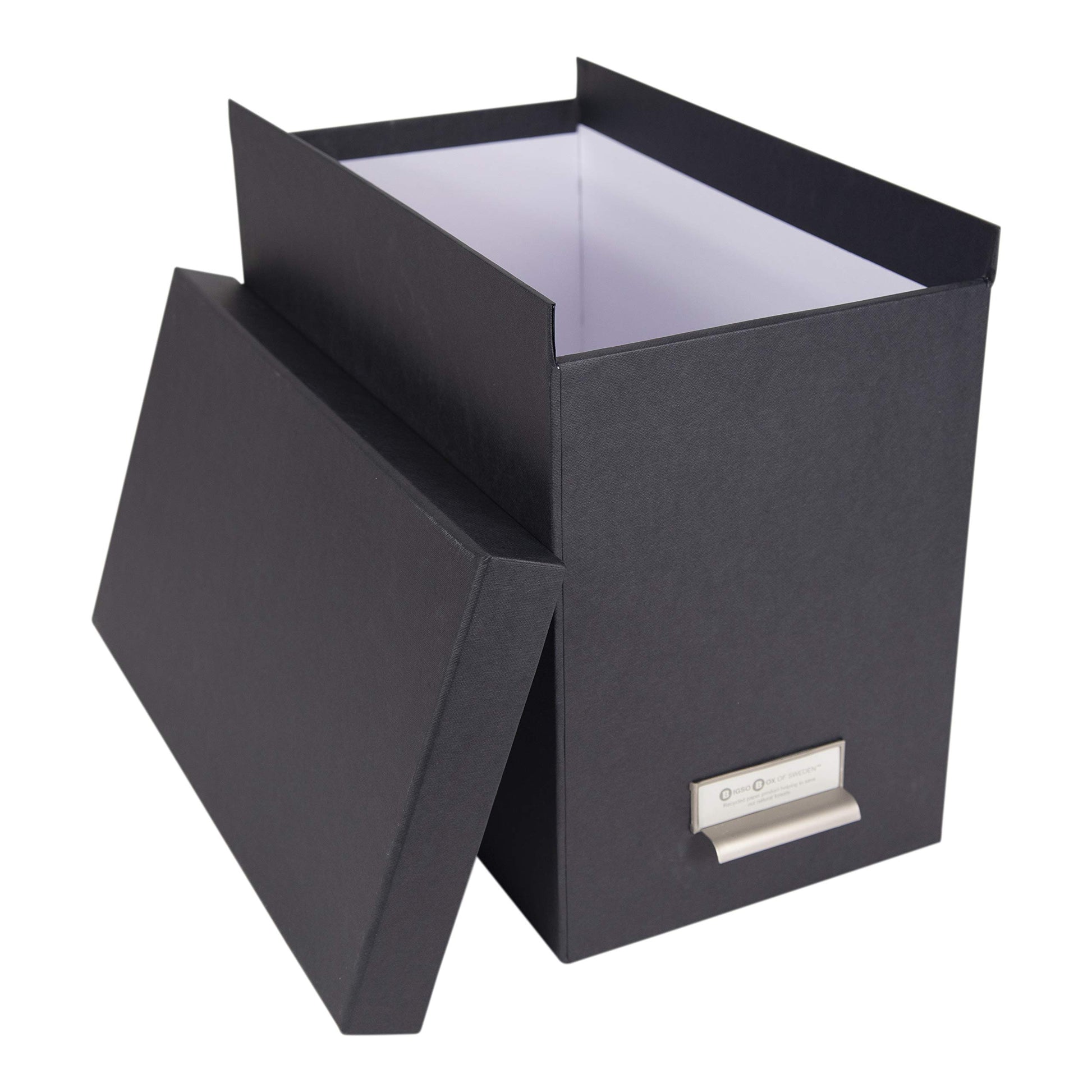 Bigso John Fiberboard Label Frame Desktop File Storage Box - Document Organizer for Important
