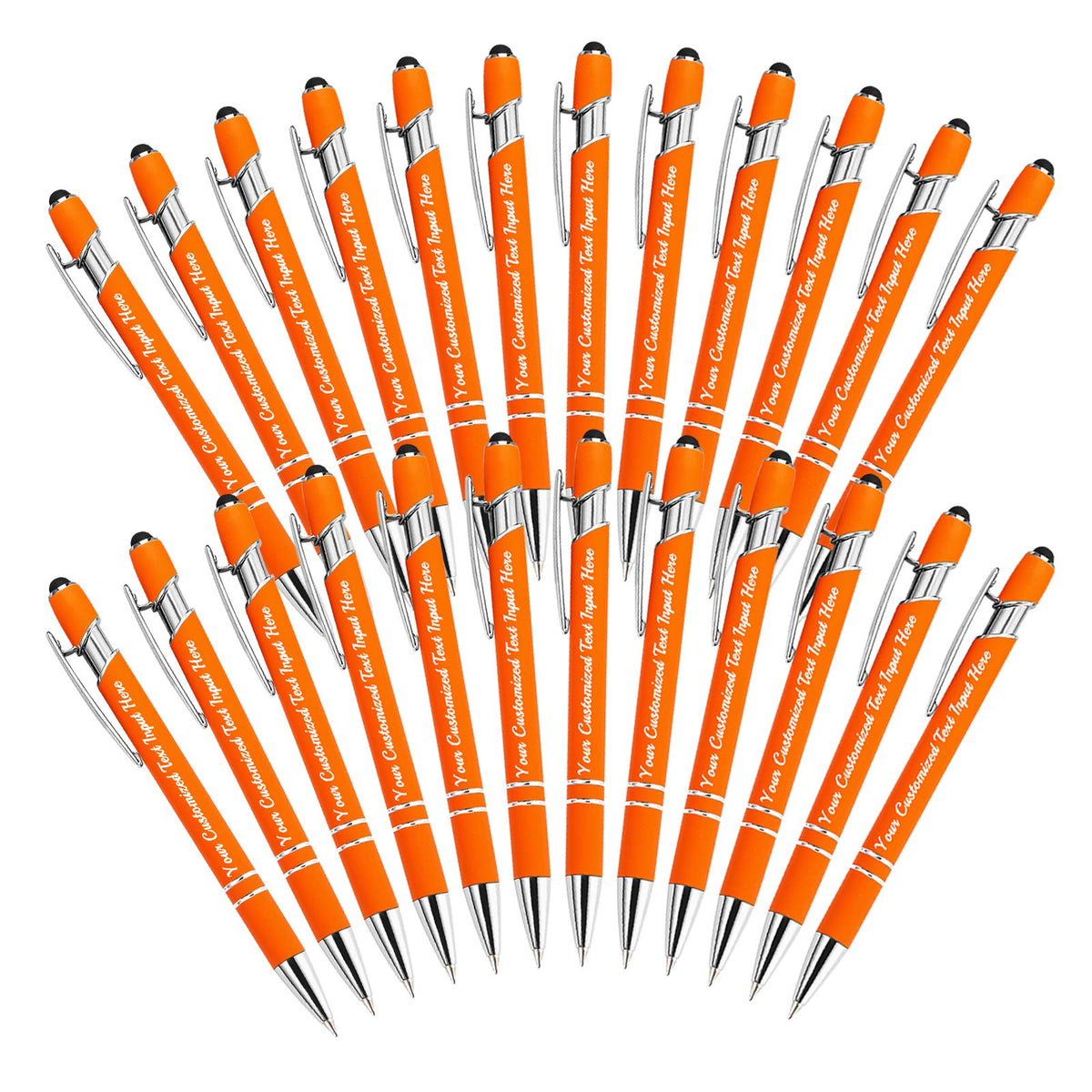 Betenshtresk Personalized Ballpoint Pen 24pcs, Custom Pens Free Engraved Bulk with Name Logo, Soft