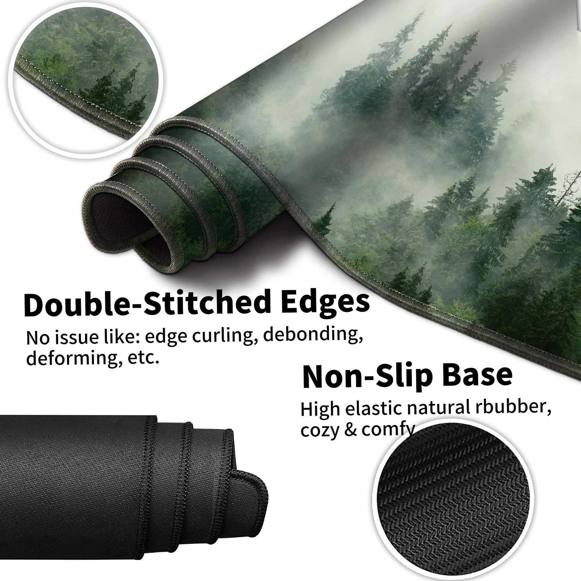 JYCUHTCL Forest Desk Pad Large Gaming Mouse Pad Set 35.4 x 15.7 with Keyboard Wrist Rest, Wrist