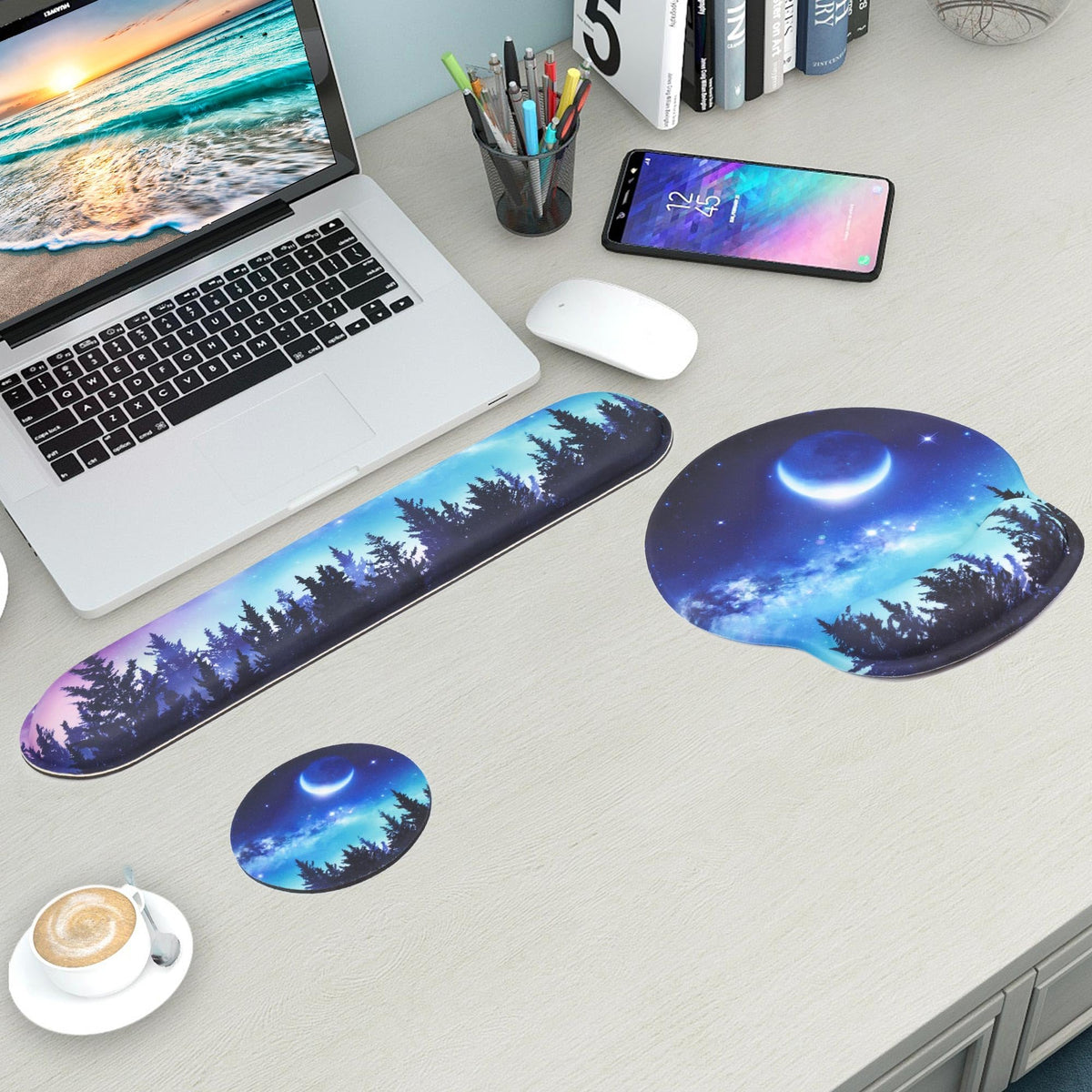 Wiabsi Mouse Pad and Keyboard Wrist Rest Support,Ergonomic Mouse Pad Set