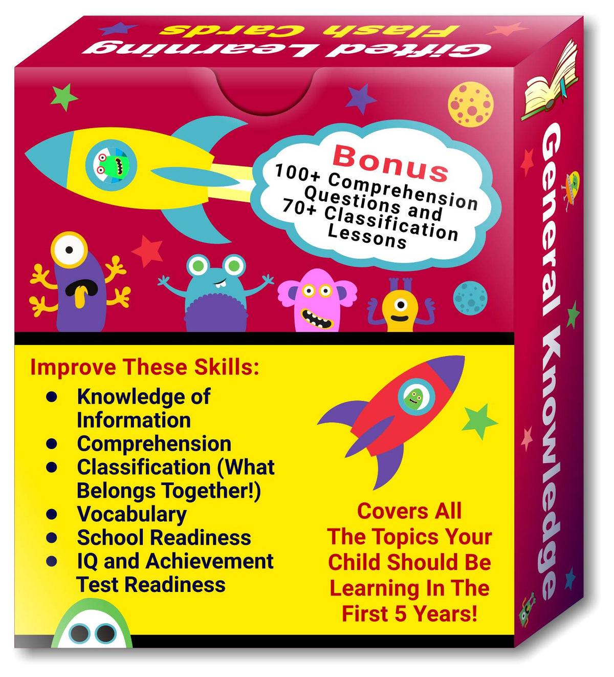 TestingMom.com Gifted Learning Flash Cards for Kids - General Knowledge Flashcards for Pre K to
